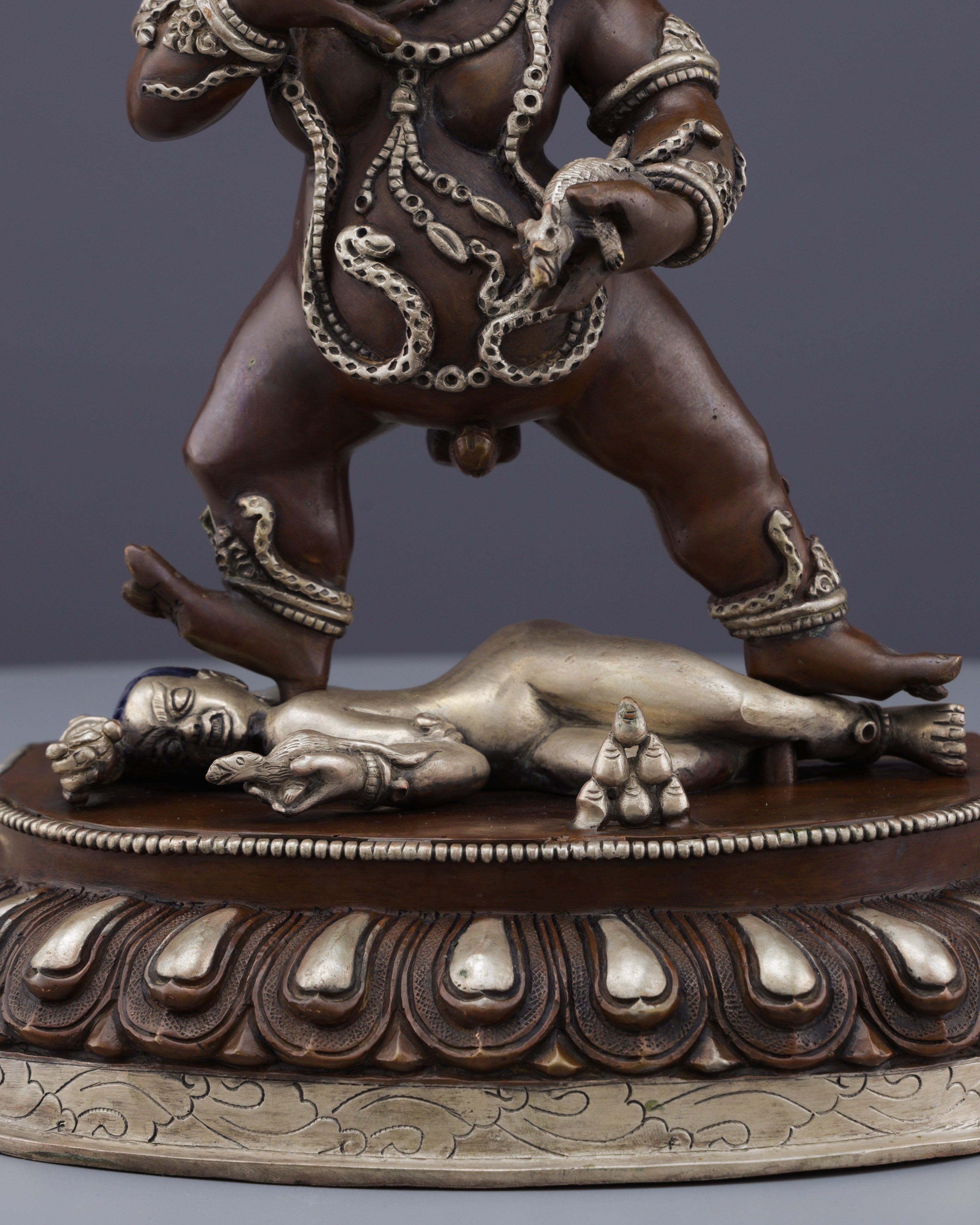 Handcrafted Oxidized Black Dzambhala Statue | Sacred Wealth Deity from Nepal