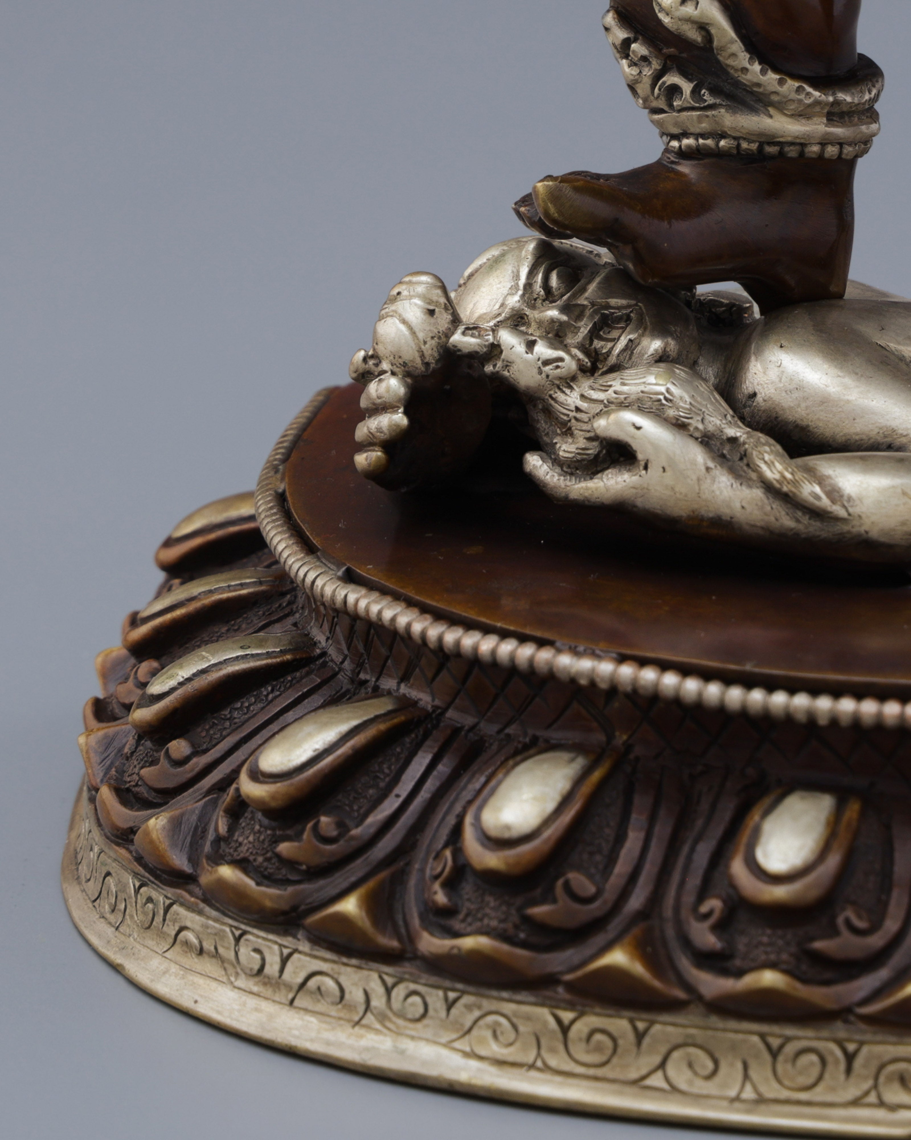 Oxidized Black Dzambhala Statue | Handcrafted Tibetan Buddhist Wealth Guardian