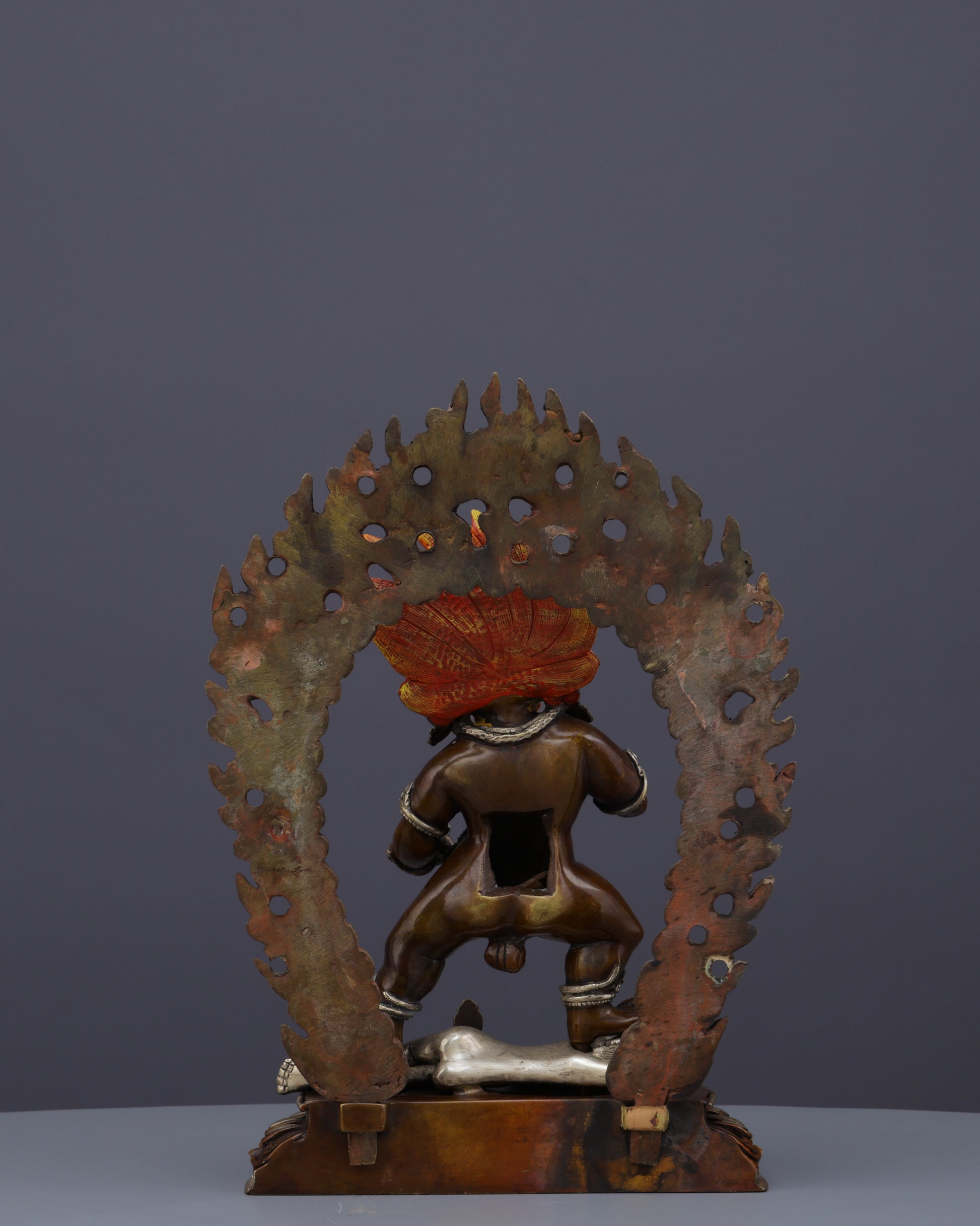 Oxidized Black Dzambhala Statue | Handcrafted Tibetan Buddhist Wealth Guardian - Authentic Handcrafted Statue