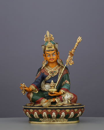 Sacred Guru Rinpoche Statue | Handcrafted Tibetan Buddhist Treasure