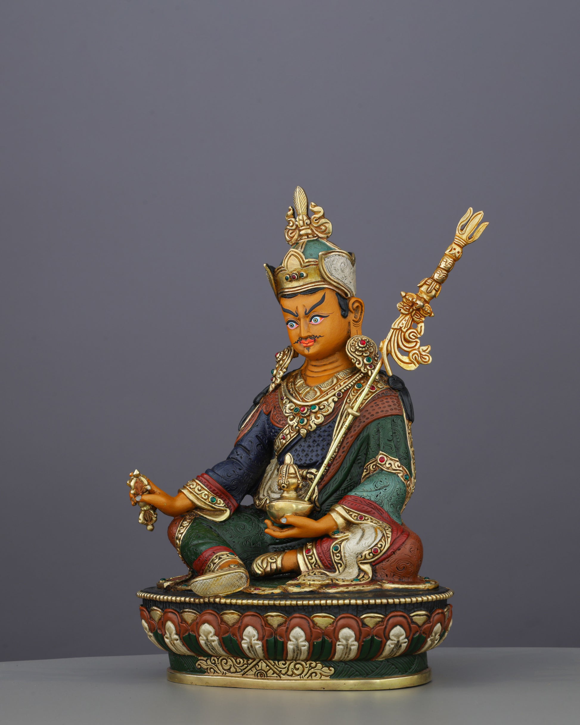 Sacred Guru Rinpoche Statue | Handcrafted Tibetan Buddhist Treasure - Authentic Handcrafted Statue