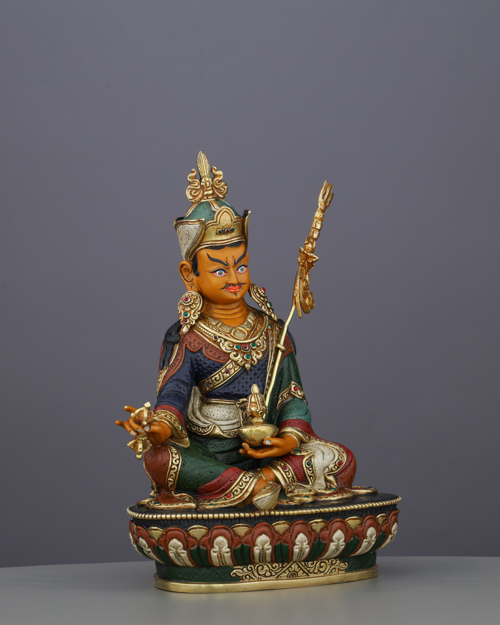Sacred Guru Rinpoche Statue | Handcrafted Tibetan Buddhist Treasure - Authentic Handcrafted Statue