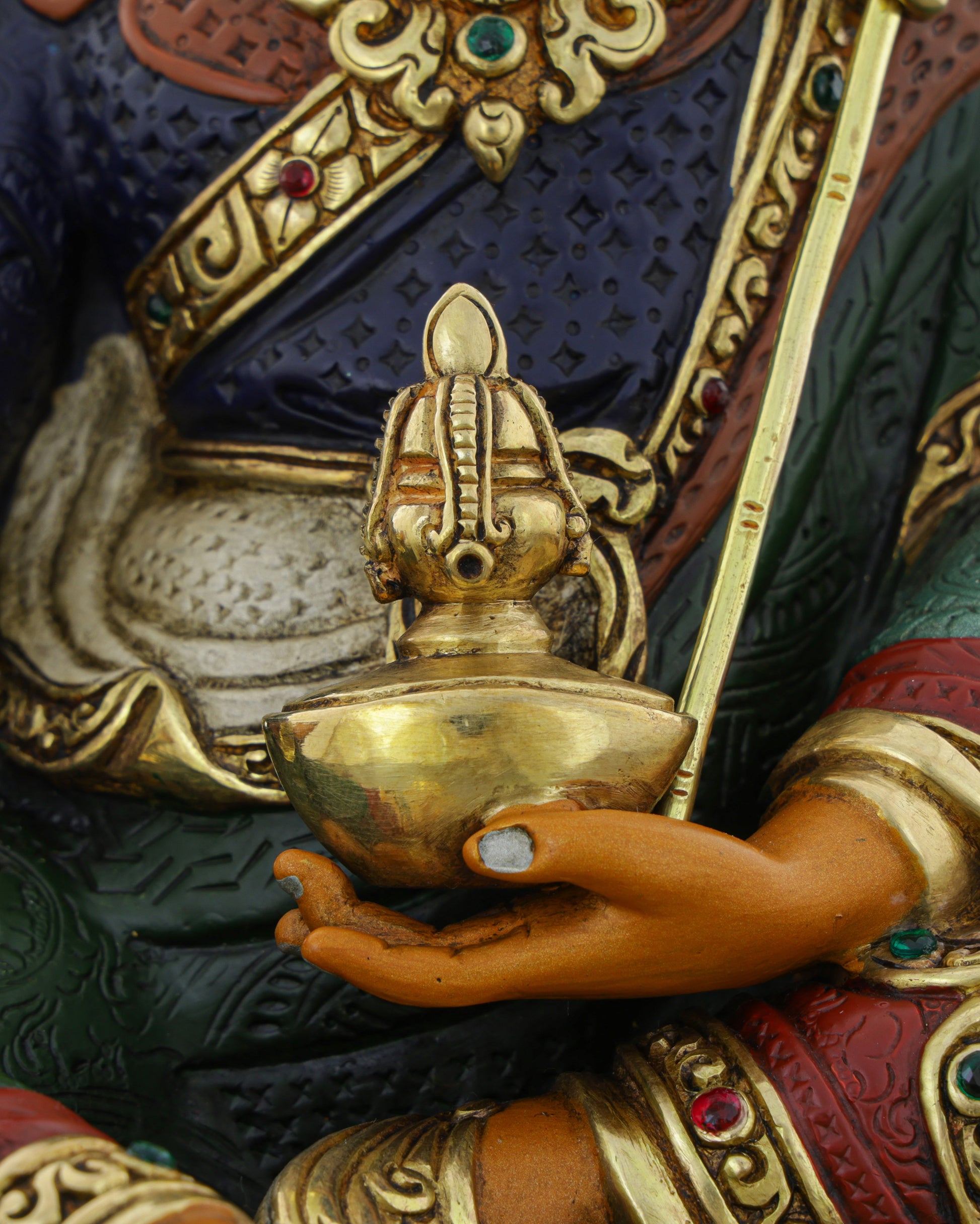 Sacred Guru Rinpoche Statue | Handcrafted Tibetan Buddhist Treasure - Authentic Handcrafted Statue