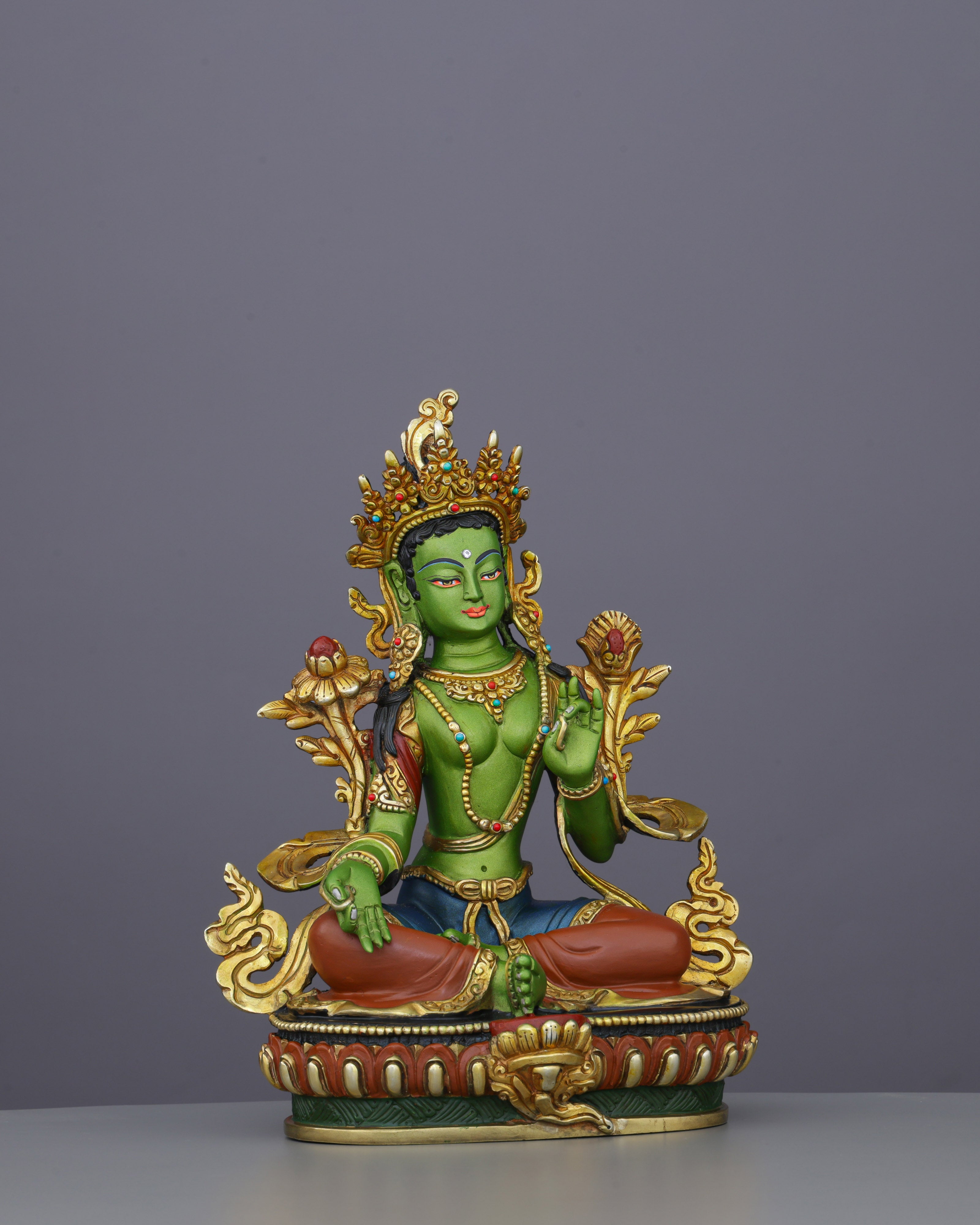 Exquisite Green Tara Statue | Divine Mother of Compassion and Swift Liberation