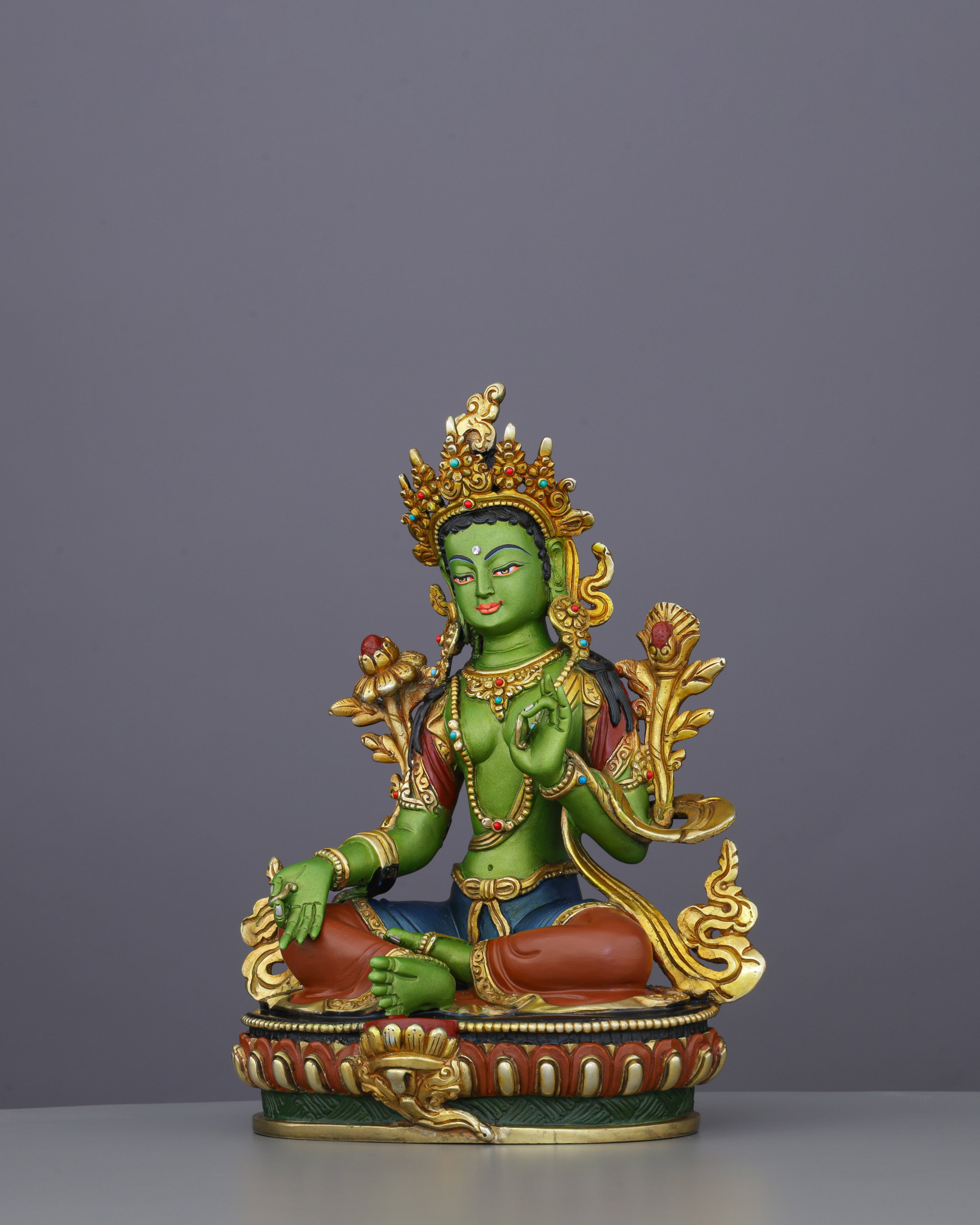 Exquisite Green Tara Statue | Divine Mother of Compassion and Swift Liberation