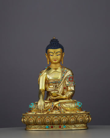 Sakyamuni Buddha | Where Ancient Wisdom Meets Himalayan Gold and Precious Stone