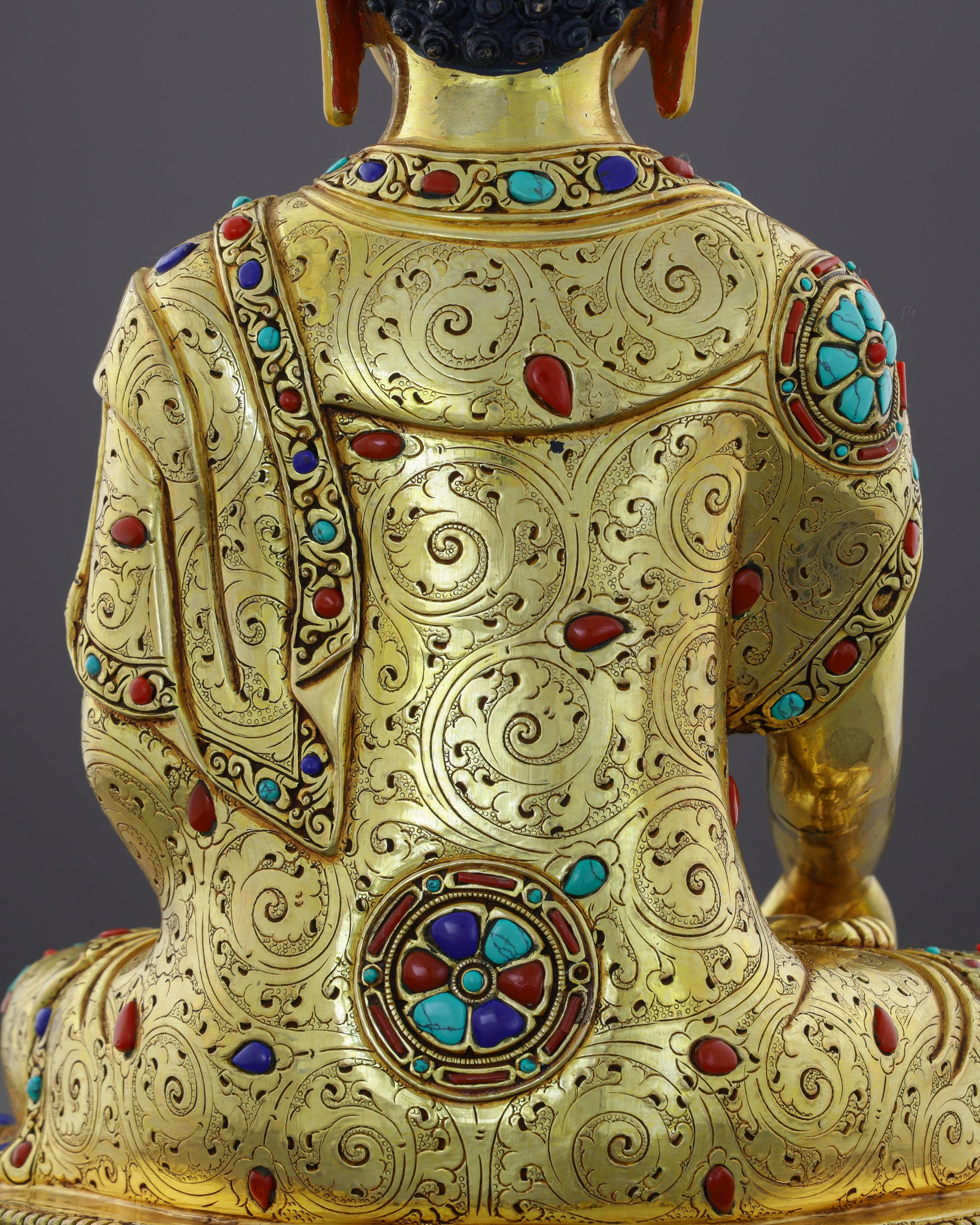 Sakyamuni Buddha | Where Ancient Wisdom Meets Himalayan Gold and Precious Stone - Authentic Handcrafted Statue
