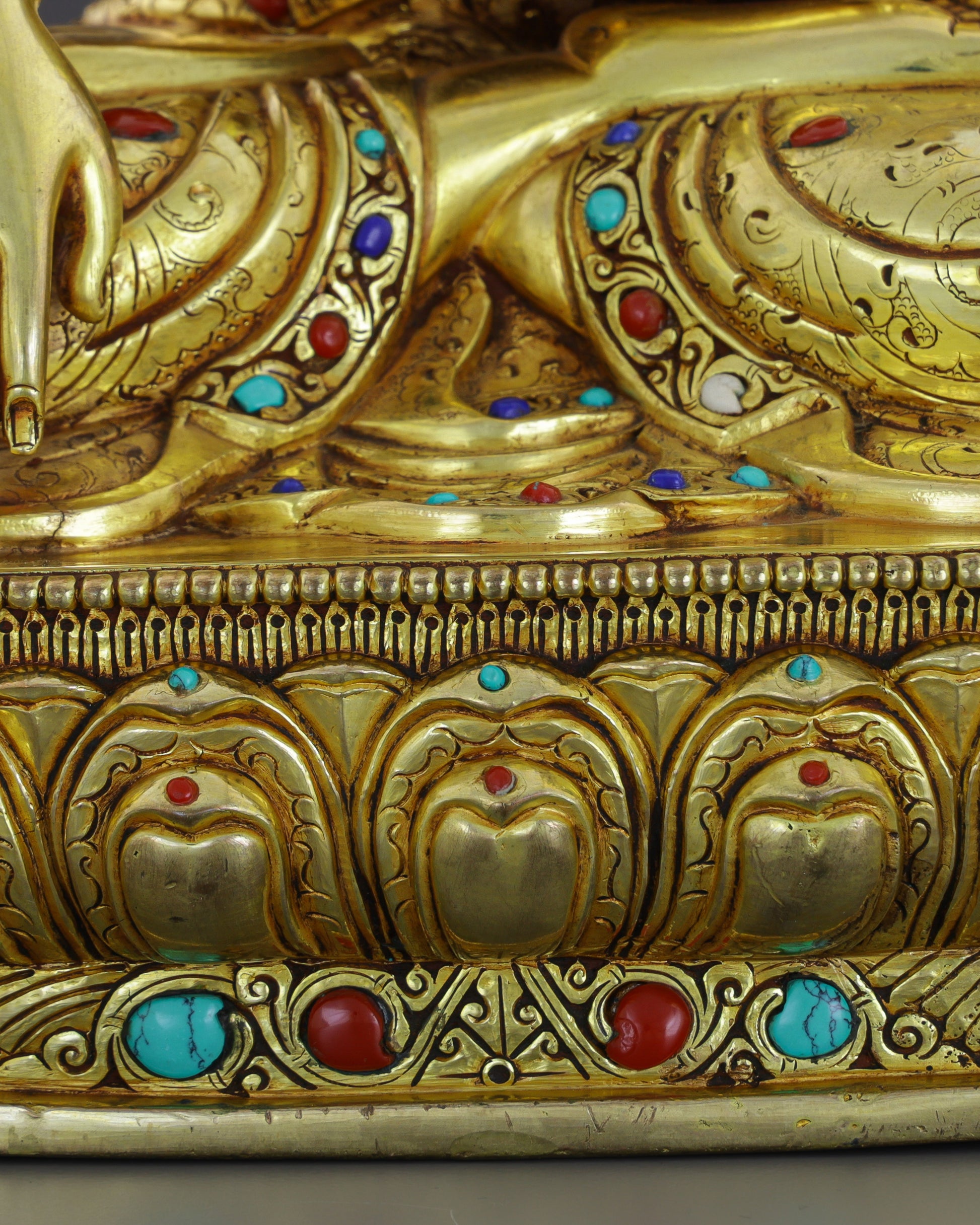 Sakyamuni Buddha | Where Ancient Wisdom Meets Himalayan Gold and Precious Stone - Authentic Handcrafted Statue