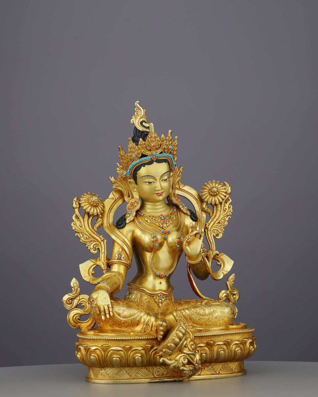 Born from Compassion | The Green Tara Statue That Brings Swift Protection and Grace - Handcrafted Buddhist Statue - Authentic Sacred Art
