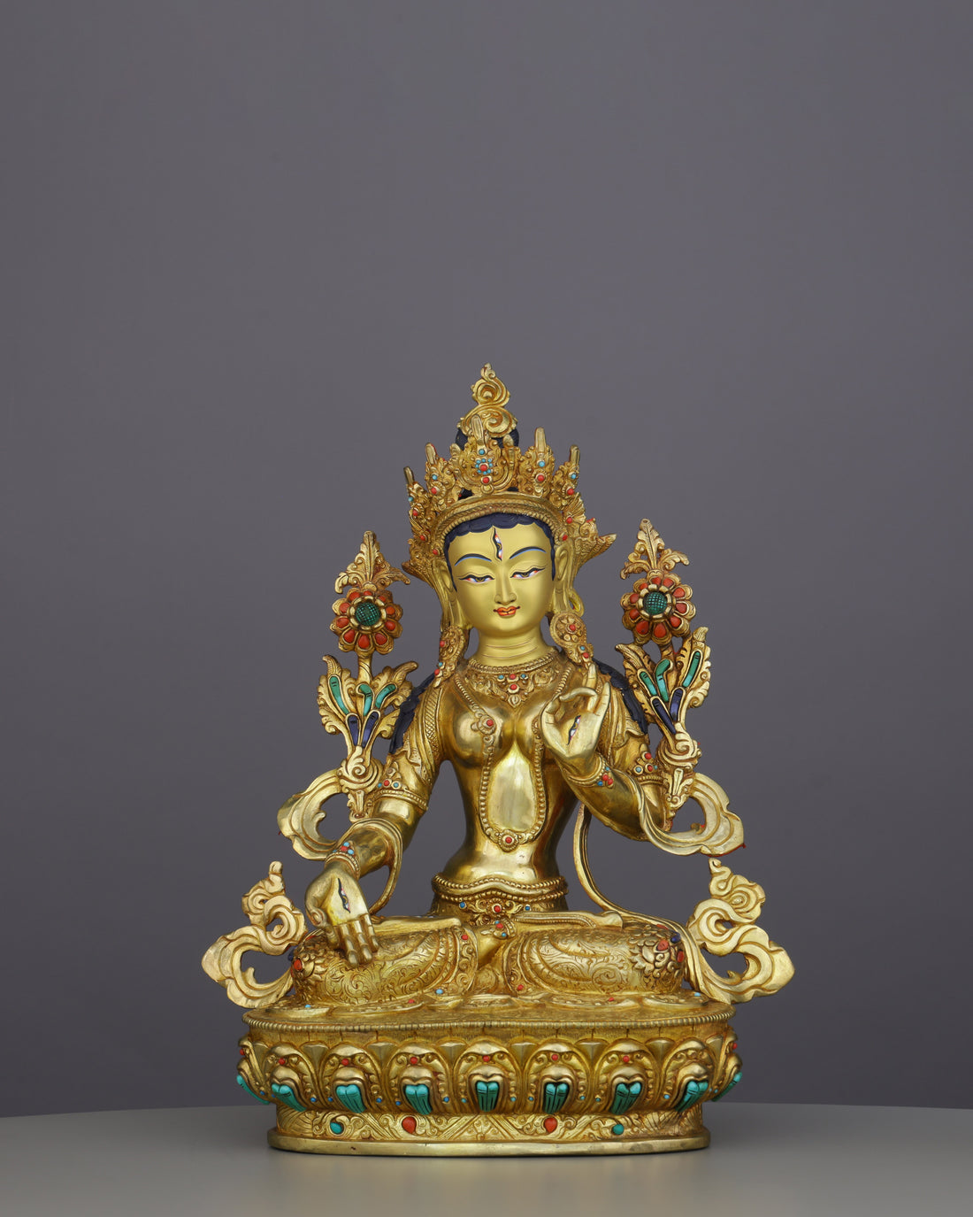 Seven Eyes of Wisdom | White Tara Statue - Handcrafted Buddhist Statue