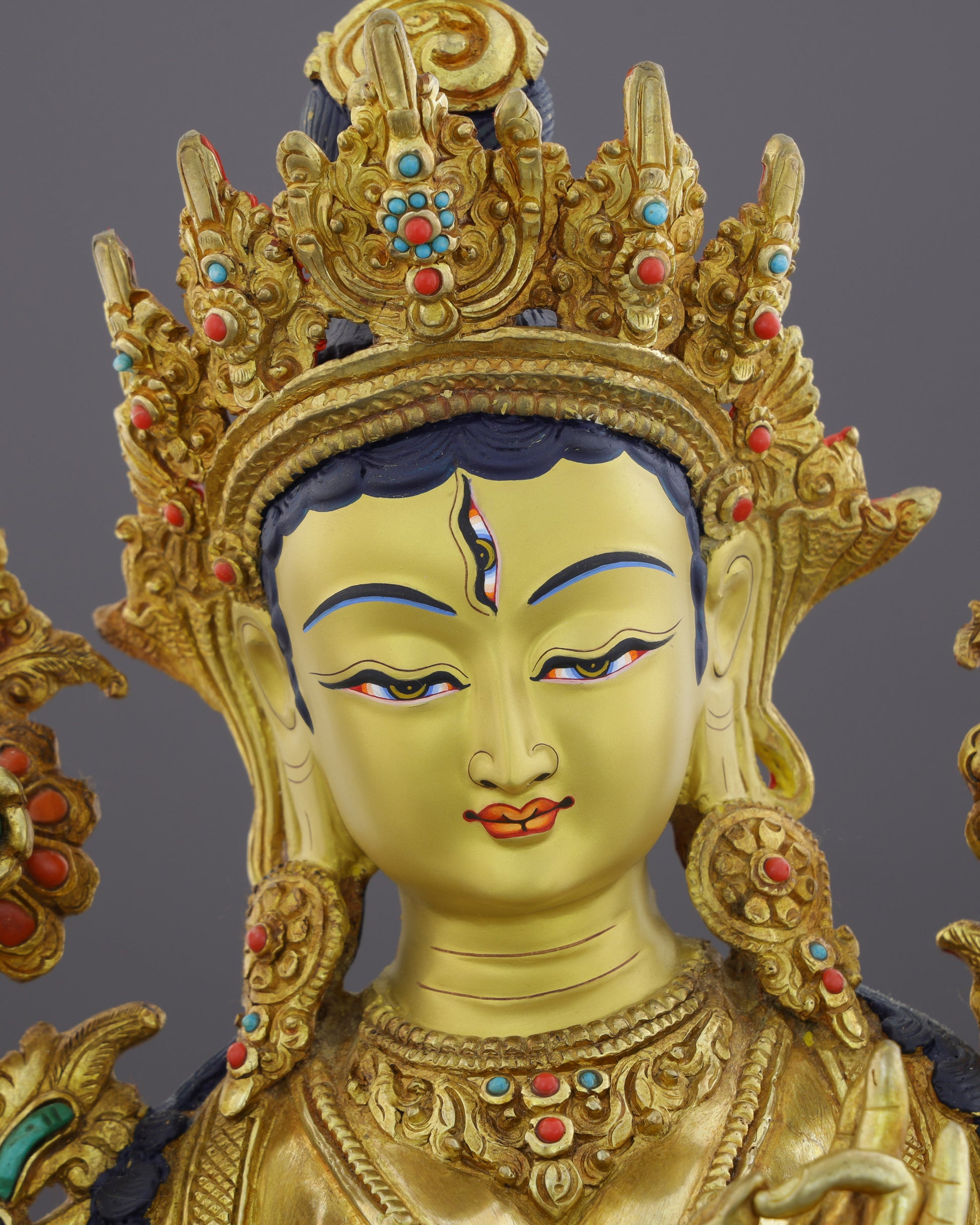 Seven Eyes of Wisdom | White Tara Statue - Authentic Handcrafted Statue