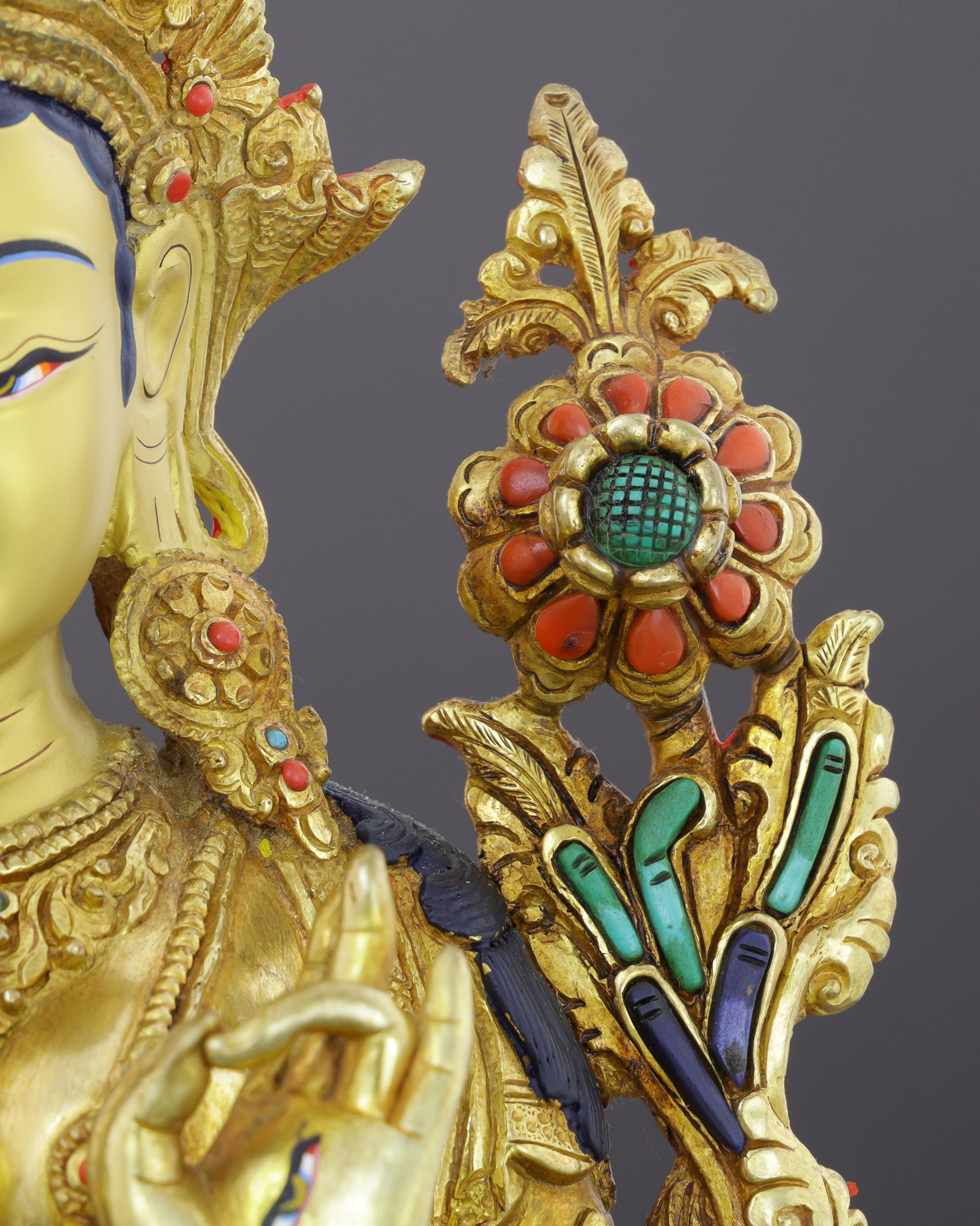Seven Eyes of Wisdom | White Tara Statue - Authentic Handcrafted Statue