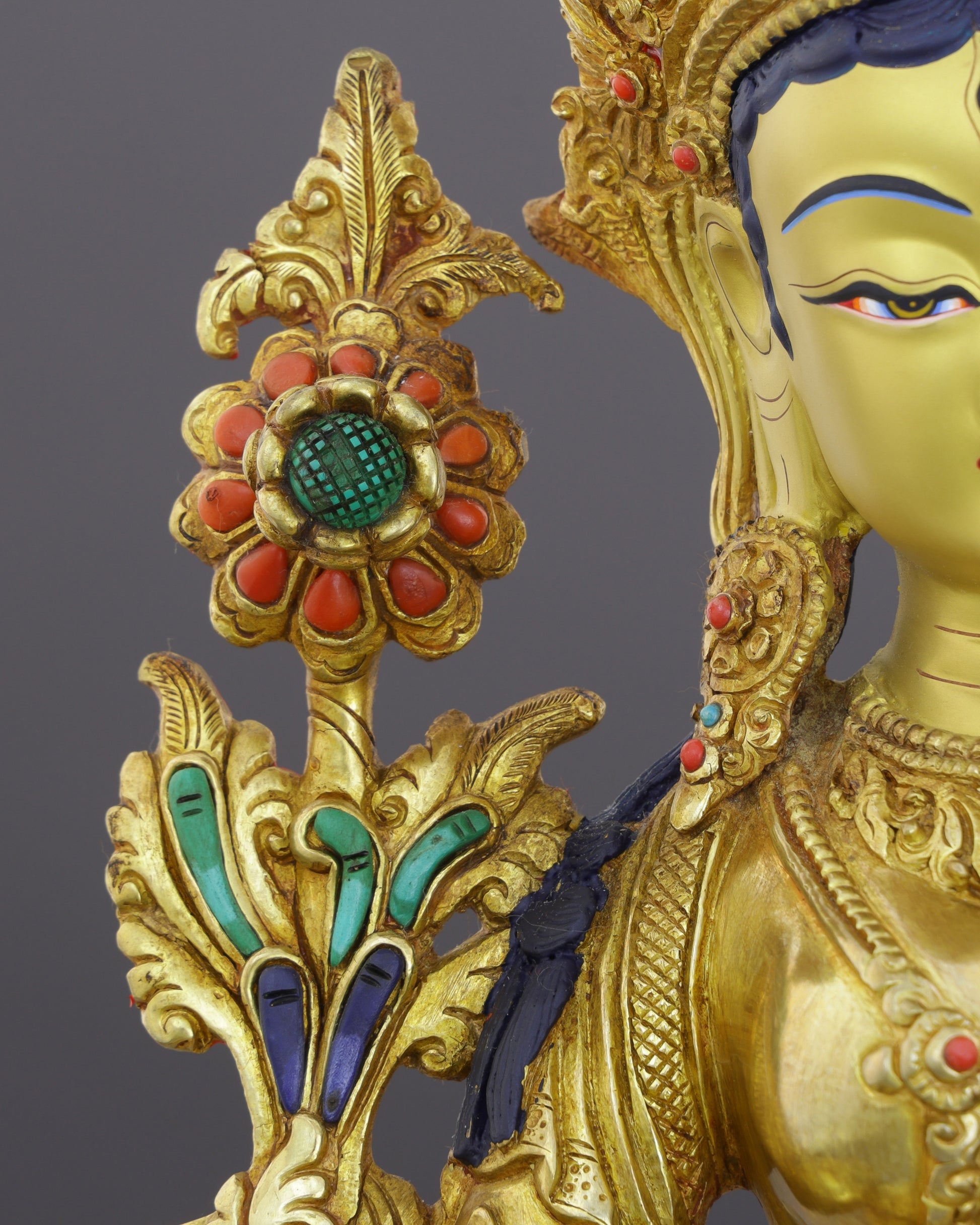 Seven Eyes of Wisdom | White Tara Statue - Authentic Handcrafted Statue