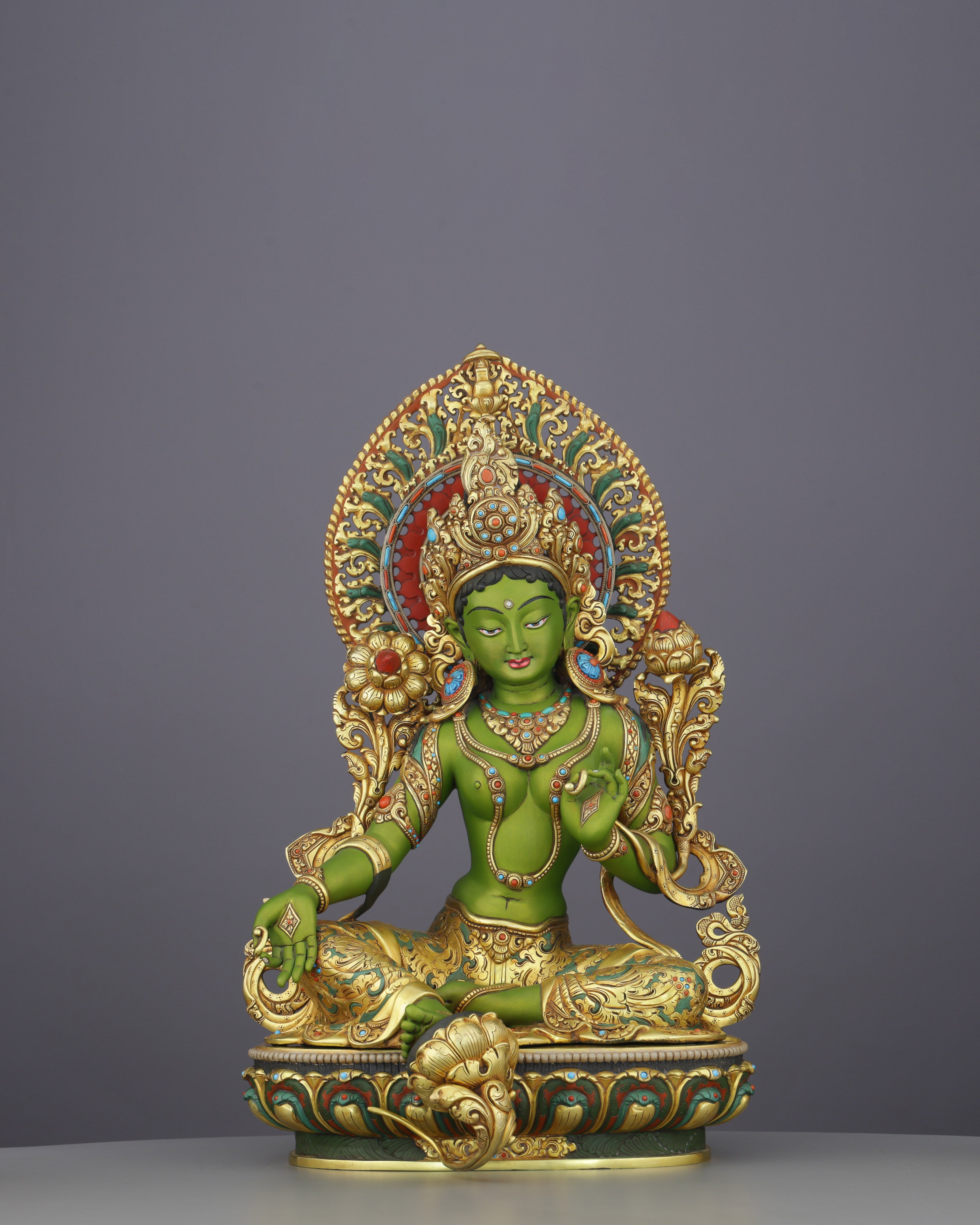 Green, Gold, and Fearless | The Green Tara Statue That Commands Every Space