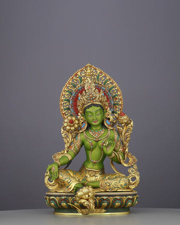 Green, Gold, and Fearless | The Green Tara Statue That Commands Every Space