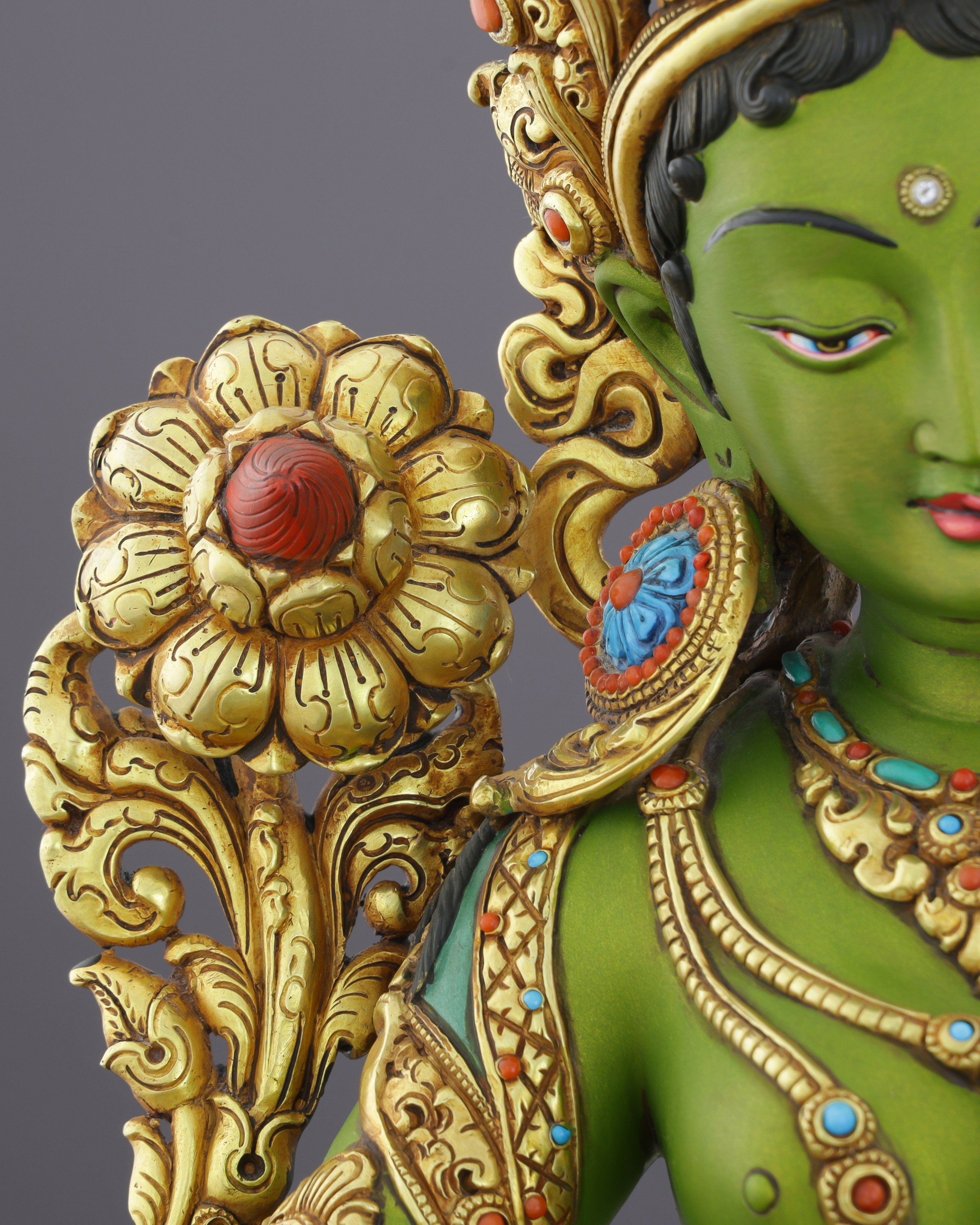 Green, Gold, and Fearless | The Green Tara Statue That Commands Every Space