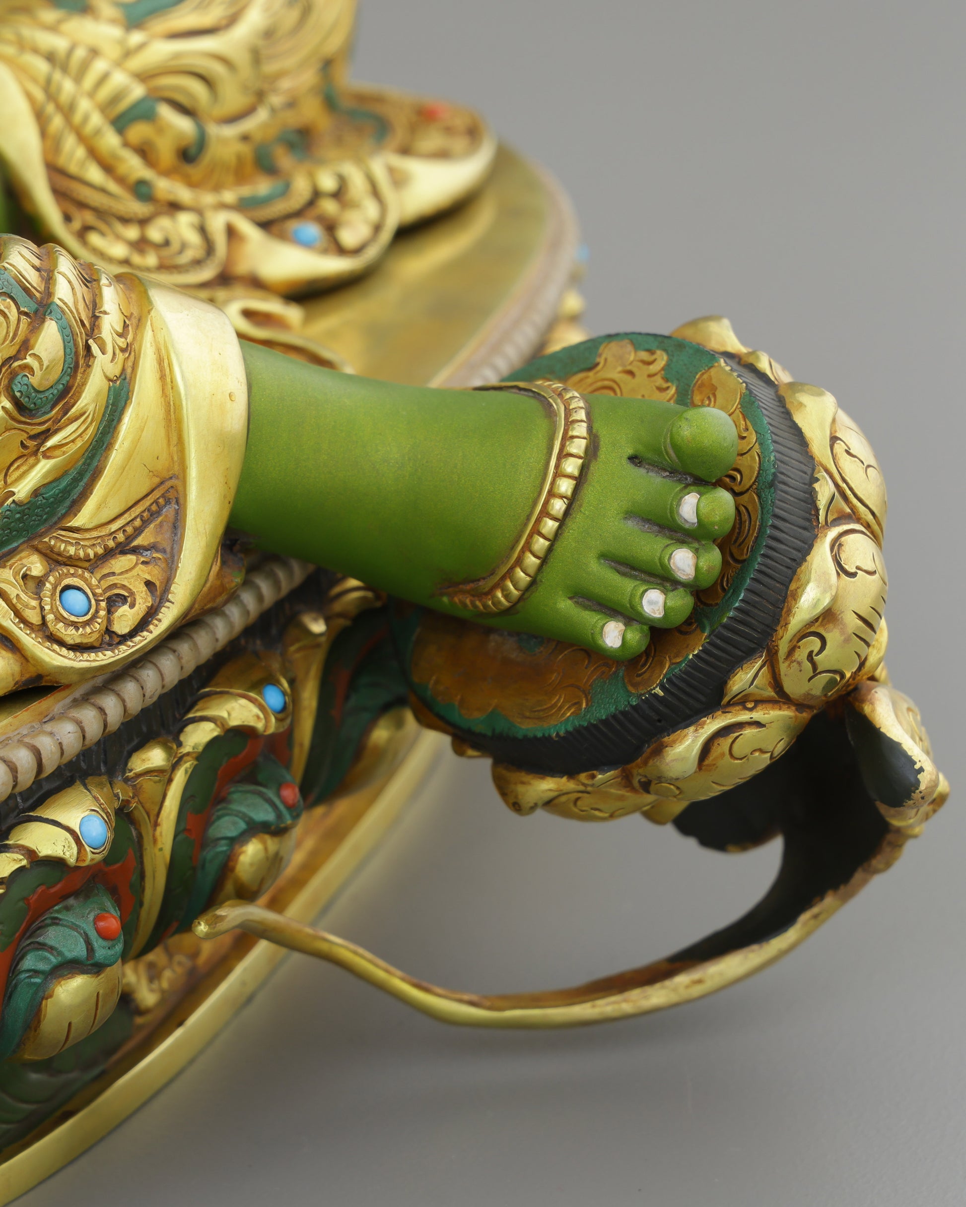 Green, Gold, and Fearless | The Green Tara Statue That Commands Every Space - Authentic Handcrafted Statue