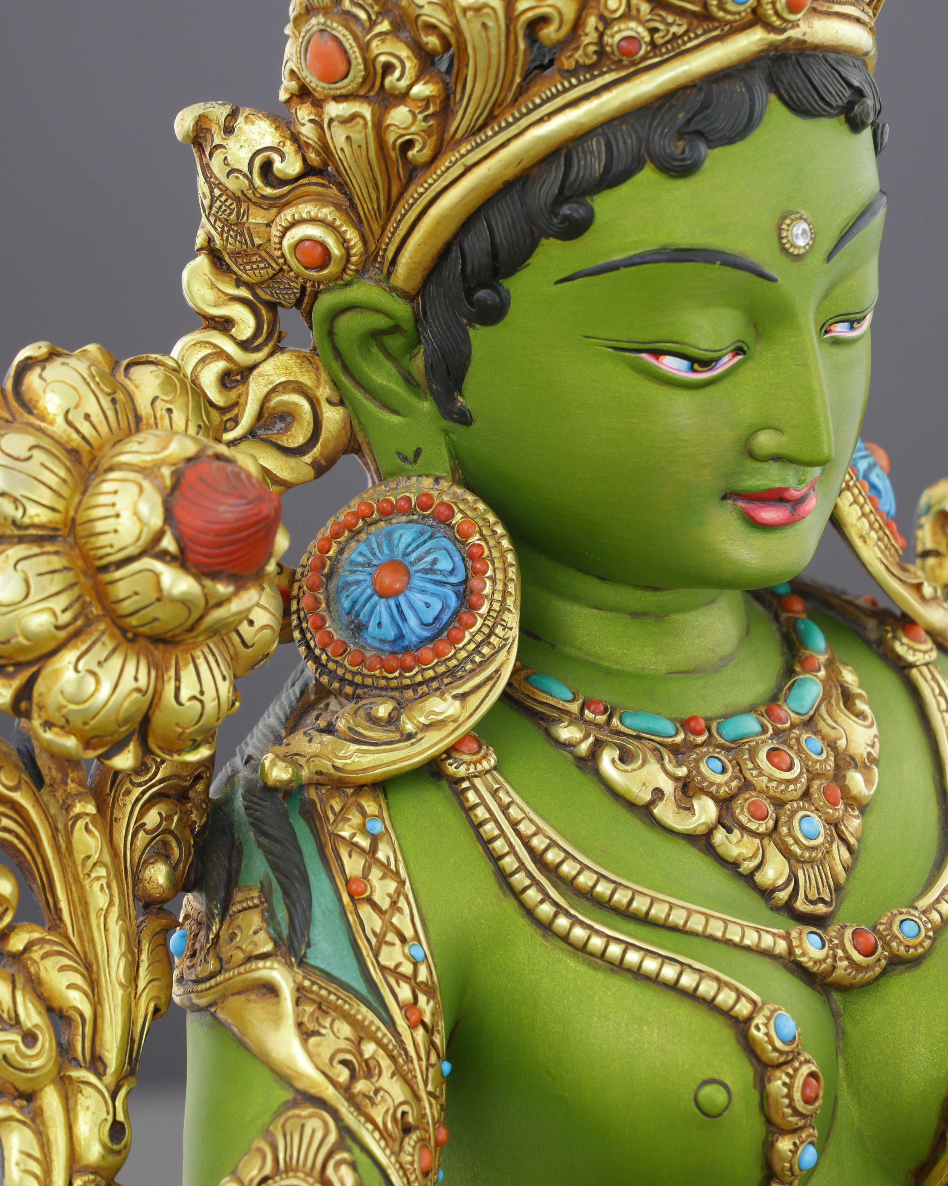 Green, Gold, and Fearless | The Green Tara Statue That Commands Every Space