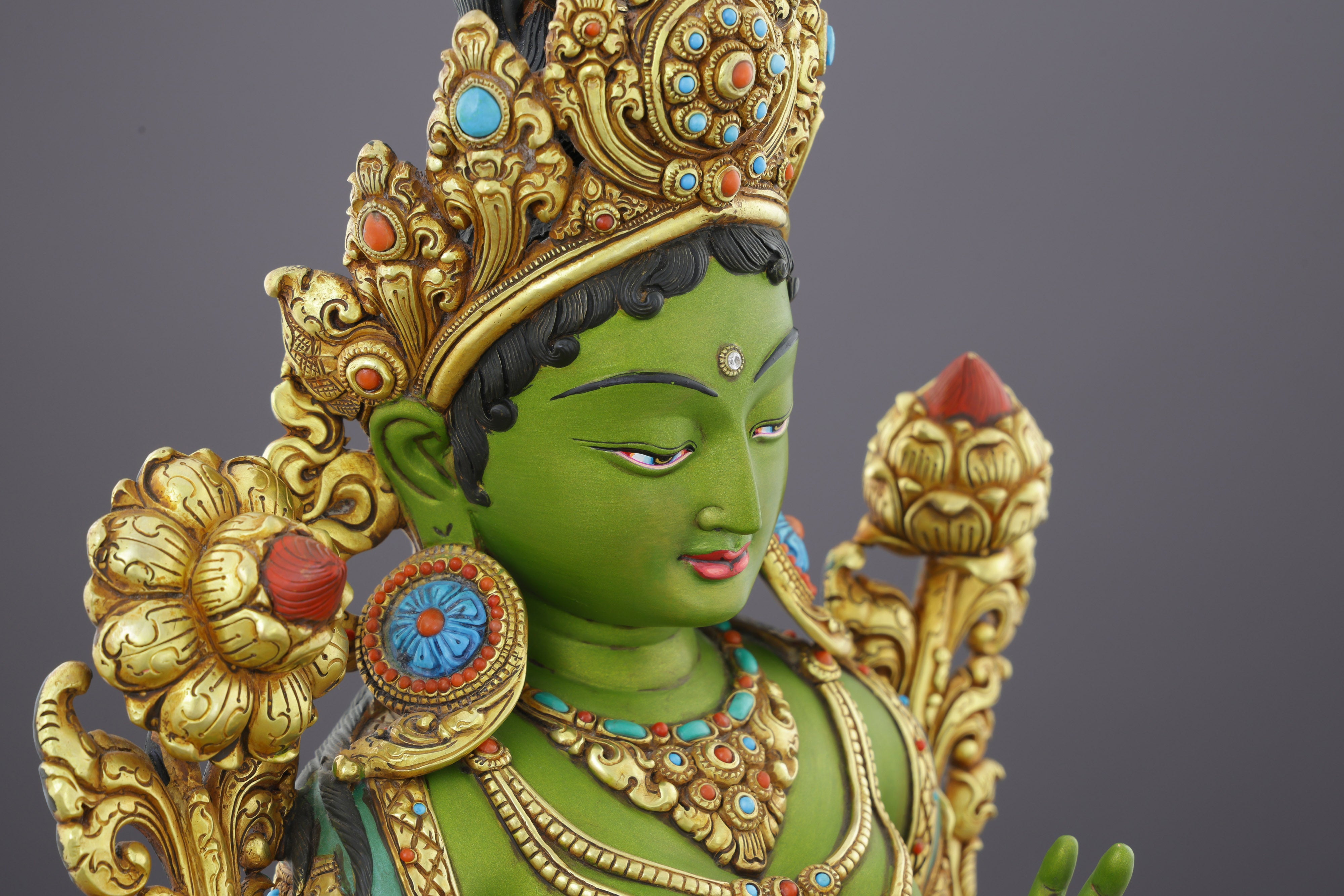 Green, Gold, and Fearless | The Green Tara Statue That Commands Every Space