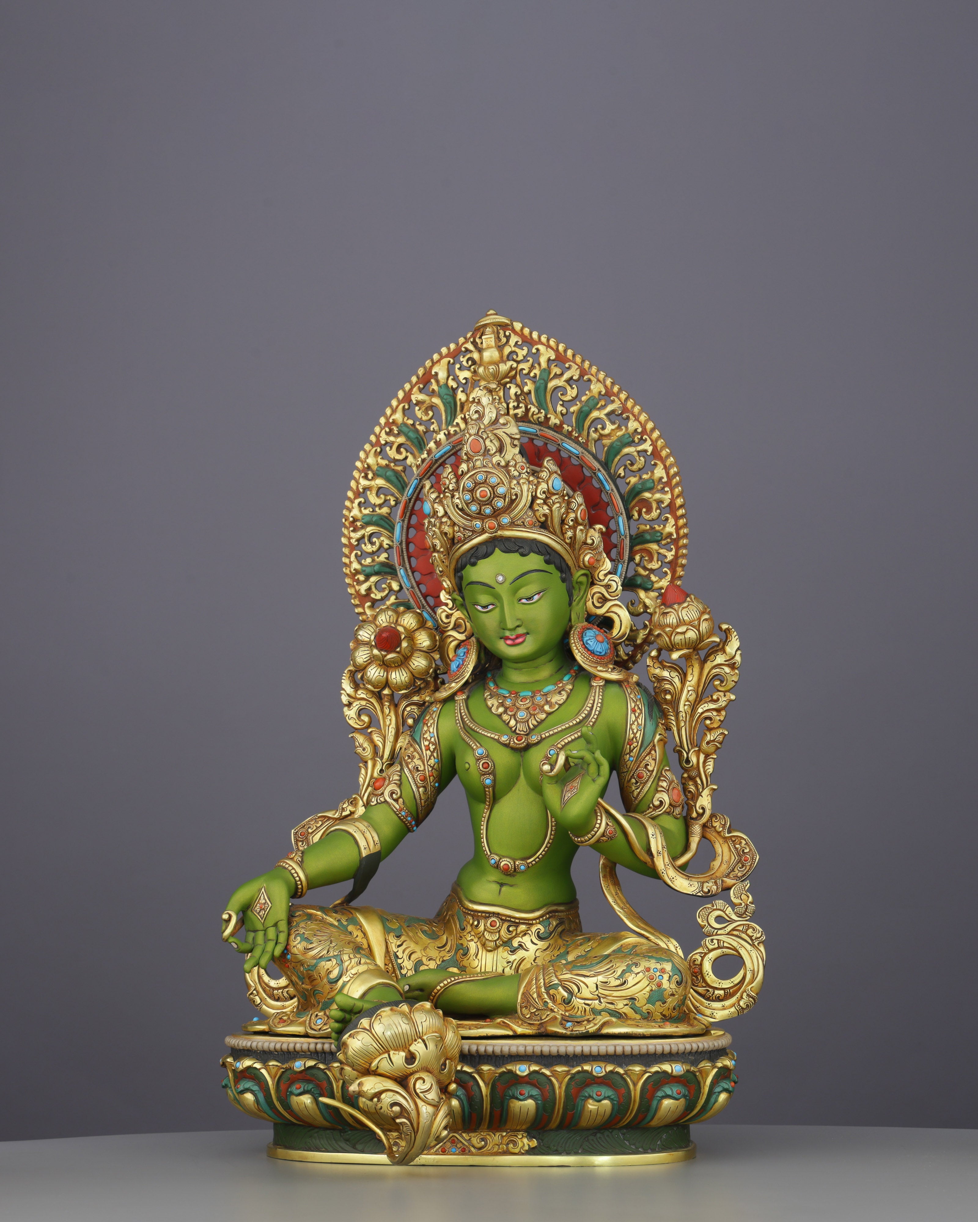 Green, Gold, and Fearless | The Green Tara Statue That Commands Every Space