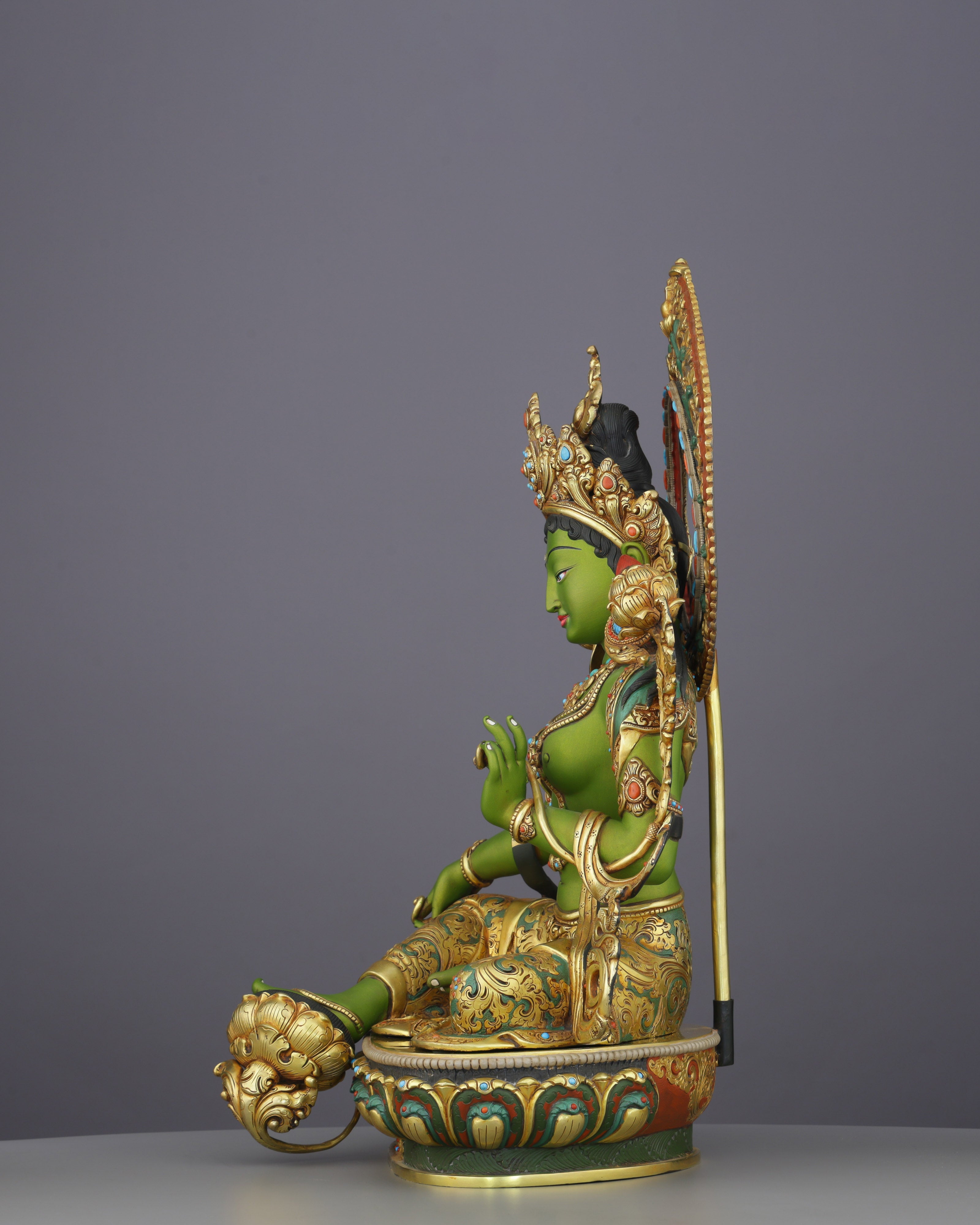 Green, Gold, and Fearless | The Green Tara Statue That Commands Every Space