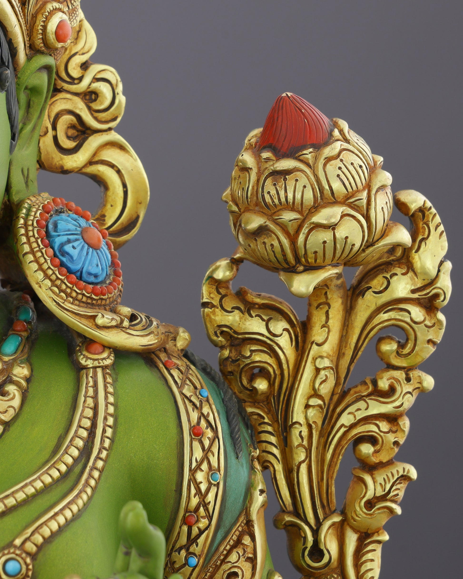 Green, Gold, and Fearless | The Green Tara Statue That Commands Every Space - Authentic Handcrafted Statue