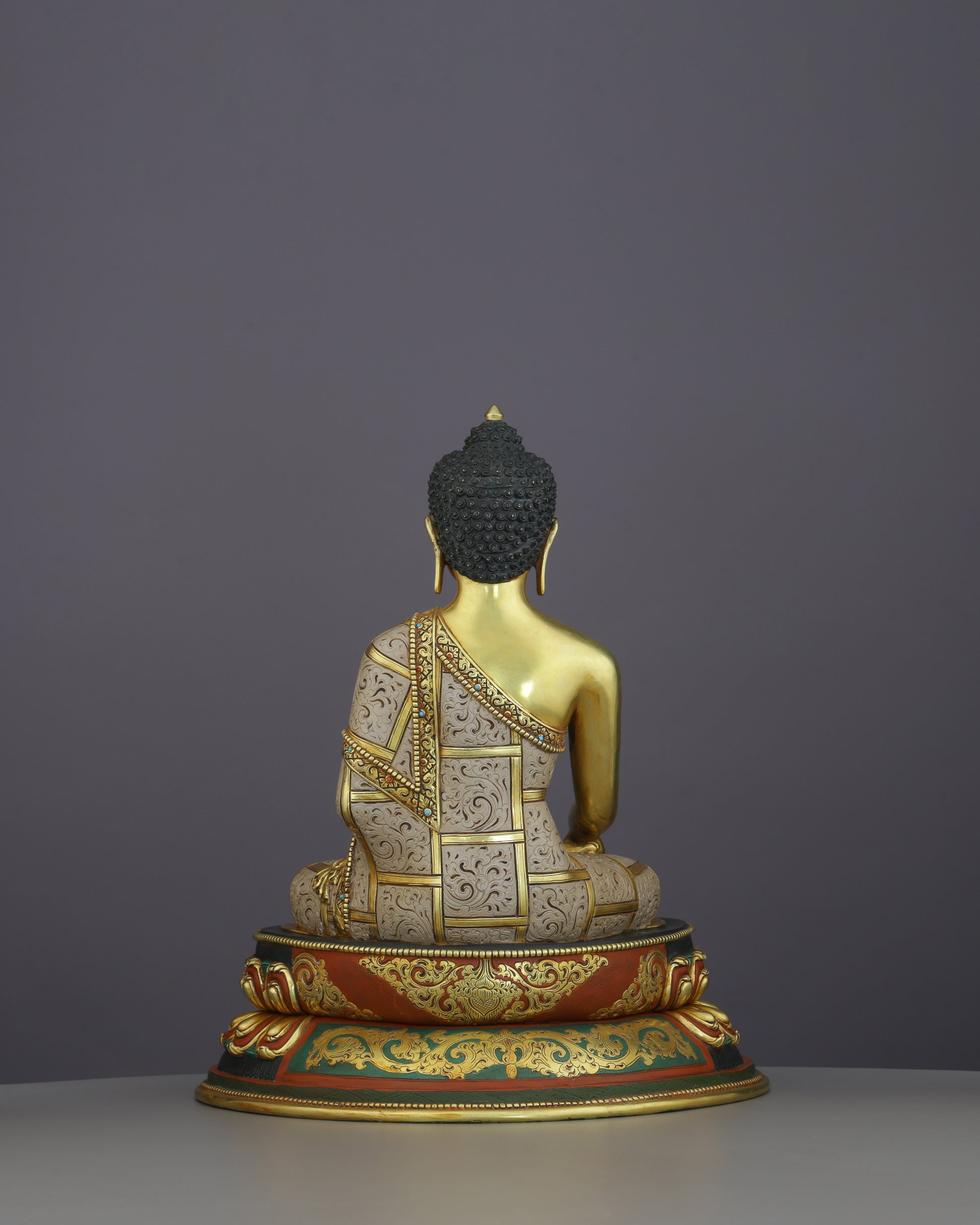 Gold, Stillness, and Awakening | Sakyamuni Buddha Statue - Authentic Handcrafted Statue