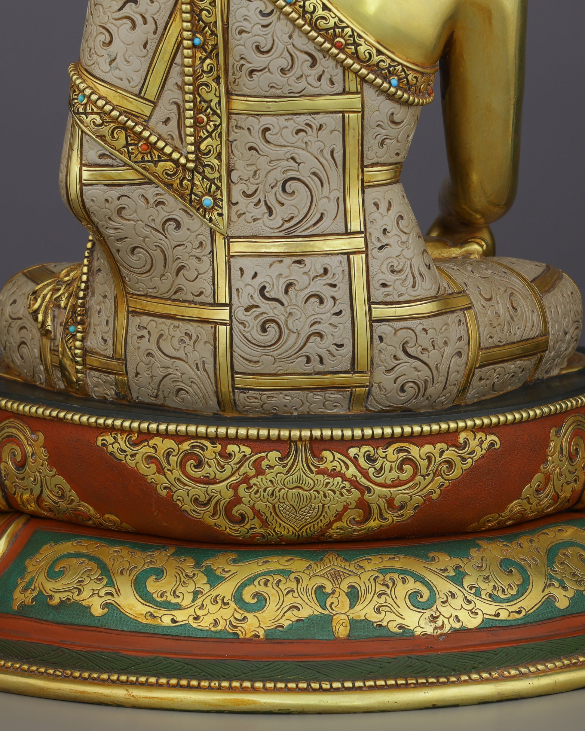 Gold, Stillness, and Awakening | Sakyamuni Buddha Statue - Authentic Handcrafted Statue
