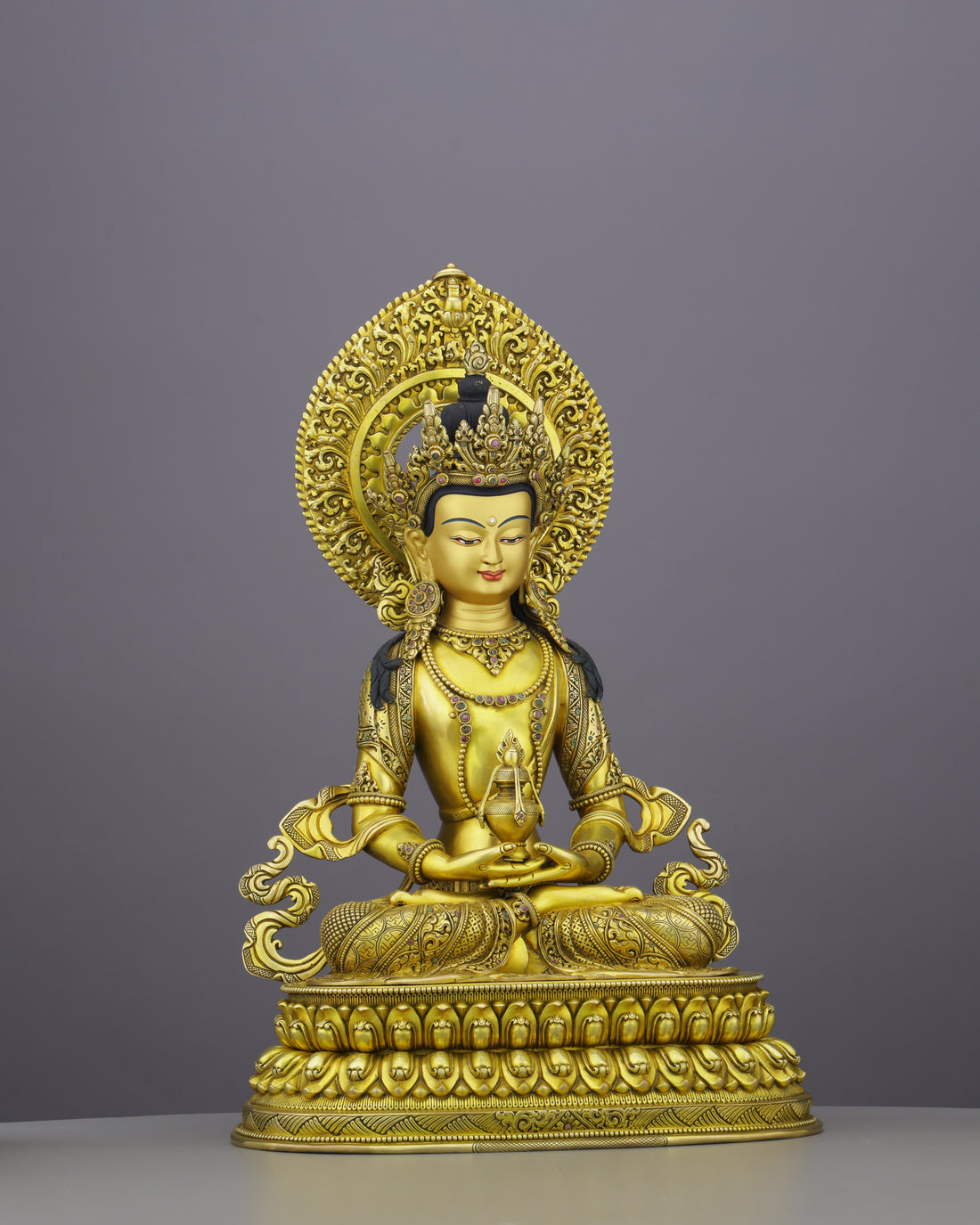 Timeless Gold | The Amitayus Statue That Carries the Gift of Infinite Life - Handcrafted Buddhist Statue - Authentic Sacred Art