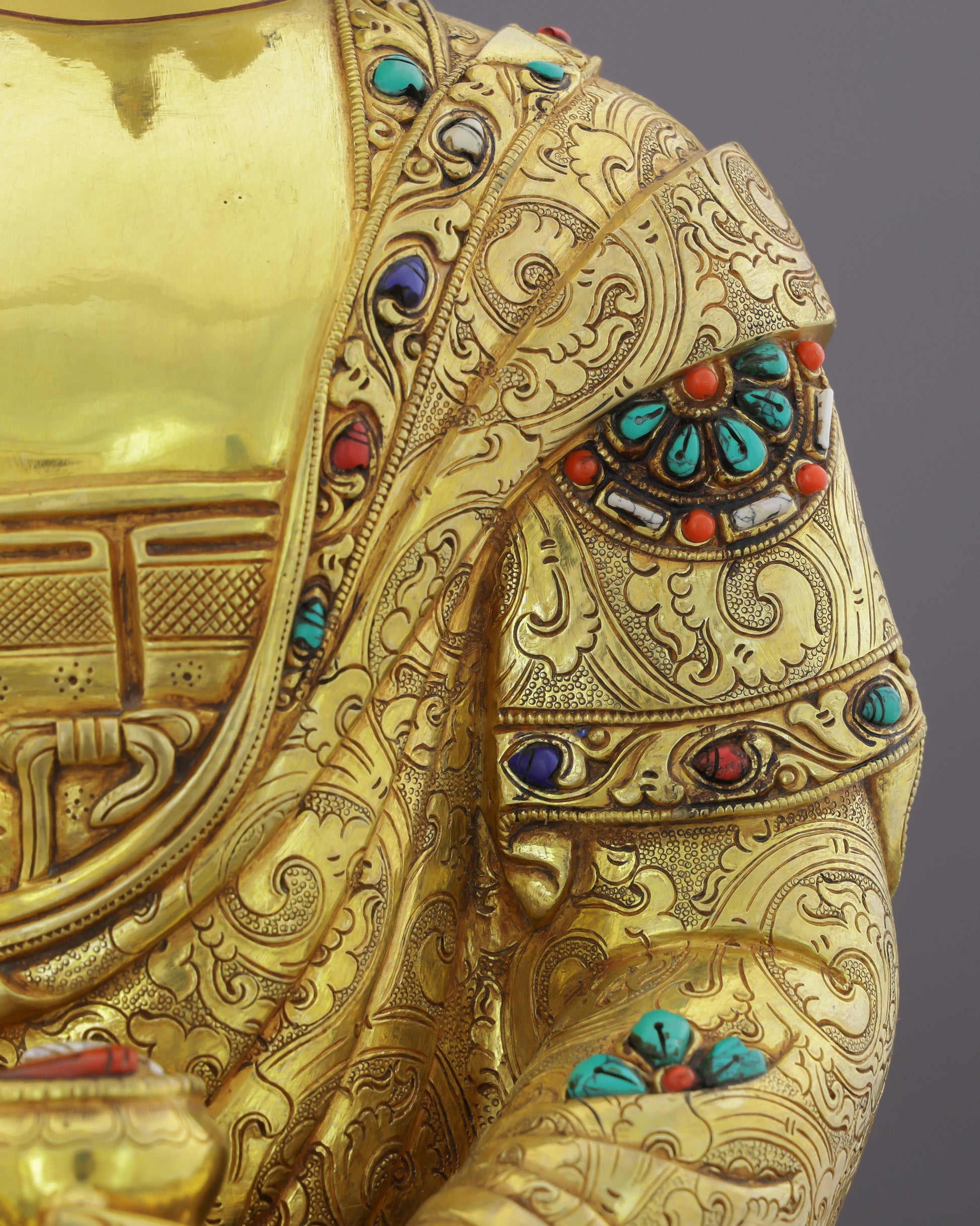 Jeweled and Awakened | Sakyamuni Buddha Statue - Authentic Handcrafted Statue