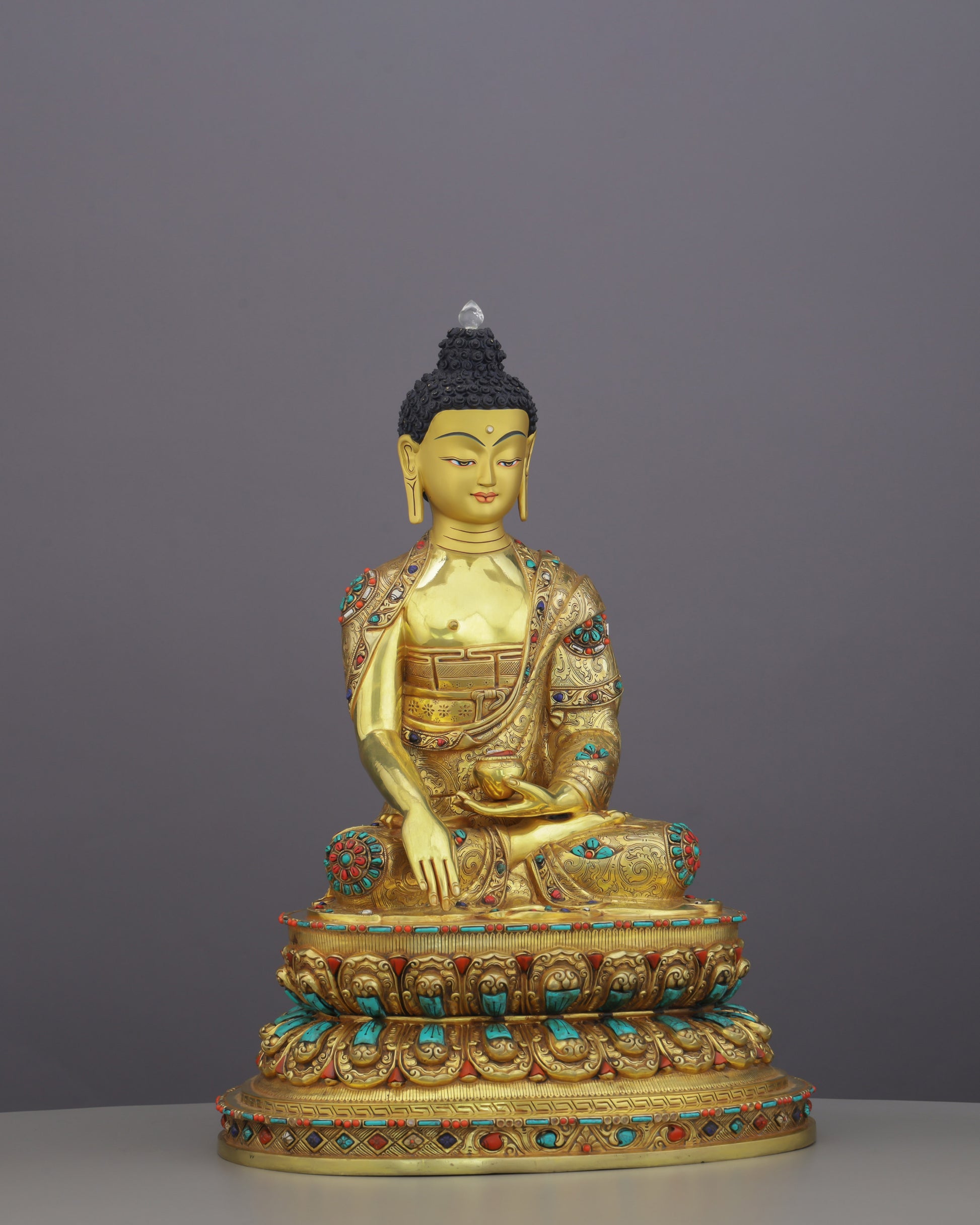 Jeweled and Awakened | Sakyamuni Buddha Statue - Authentic Handcrafted Statue