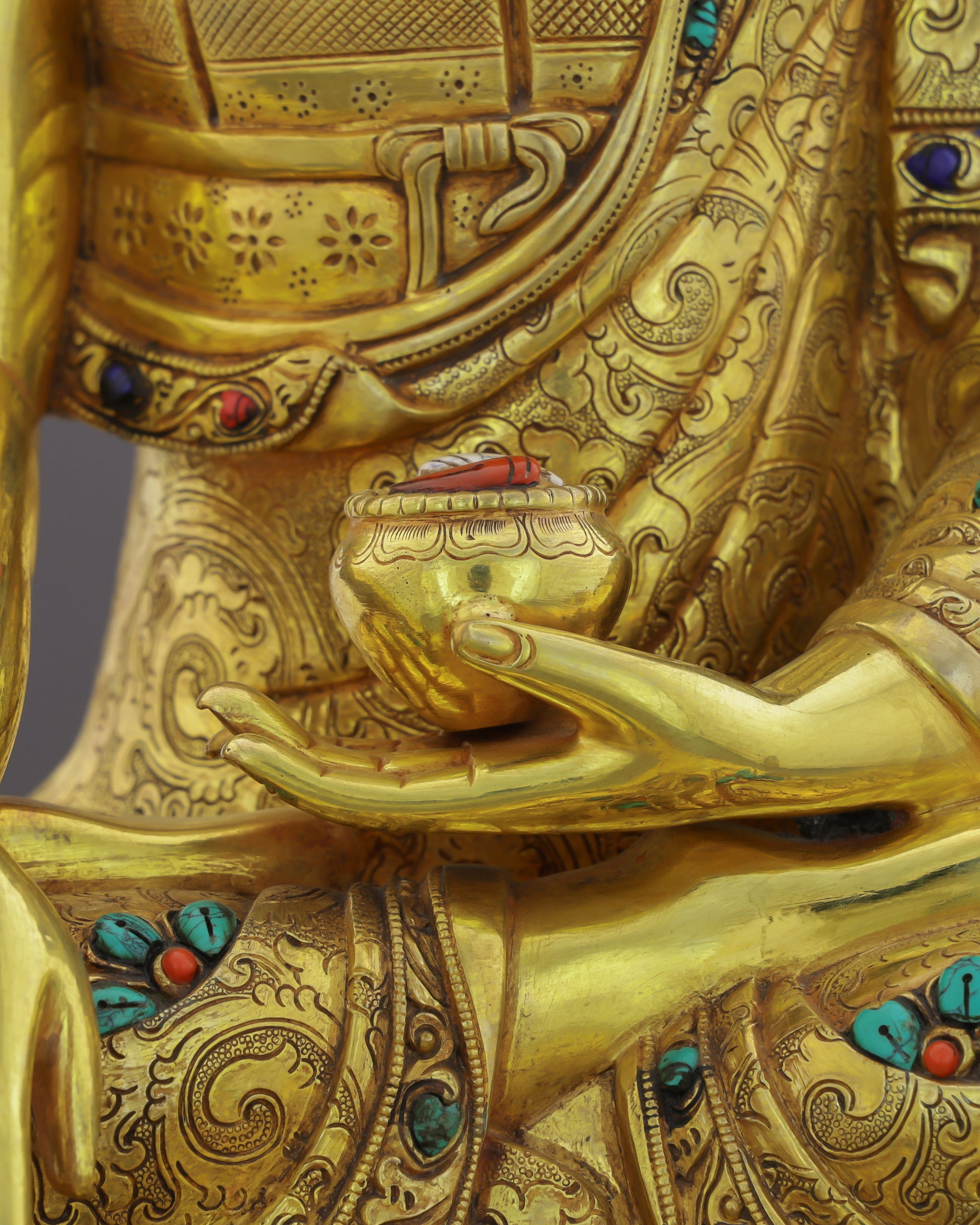 Jeweled and Awakened | Sakyamuni Buddha Statue - Authentic Handcrafted Statue