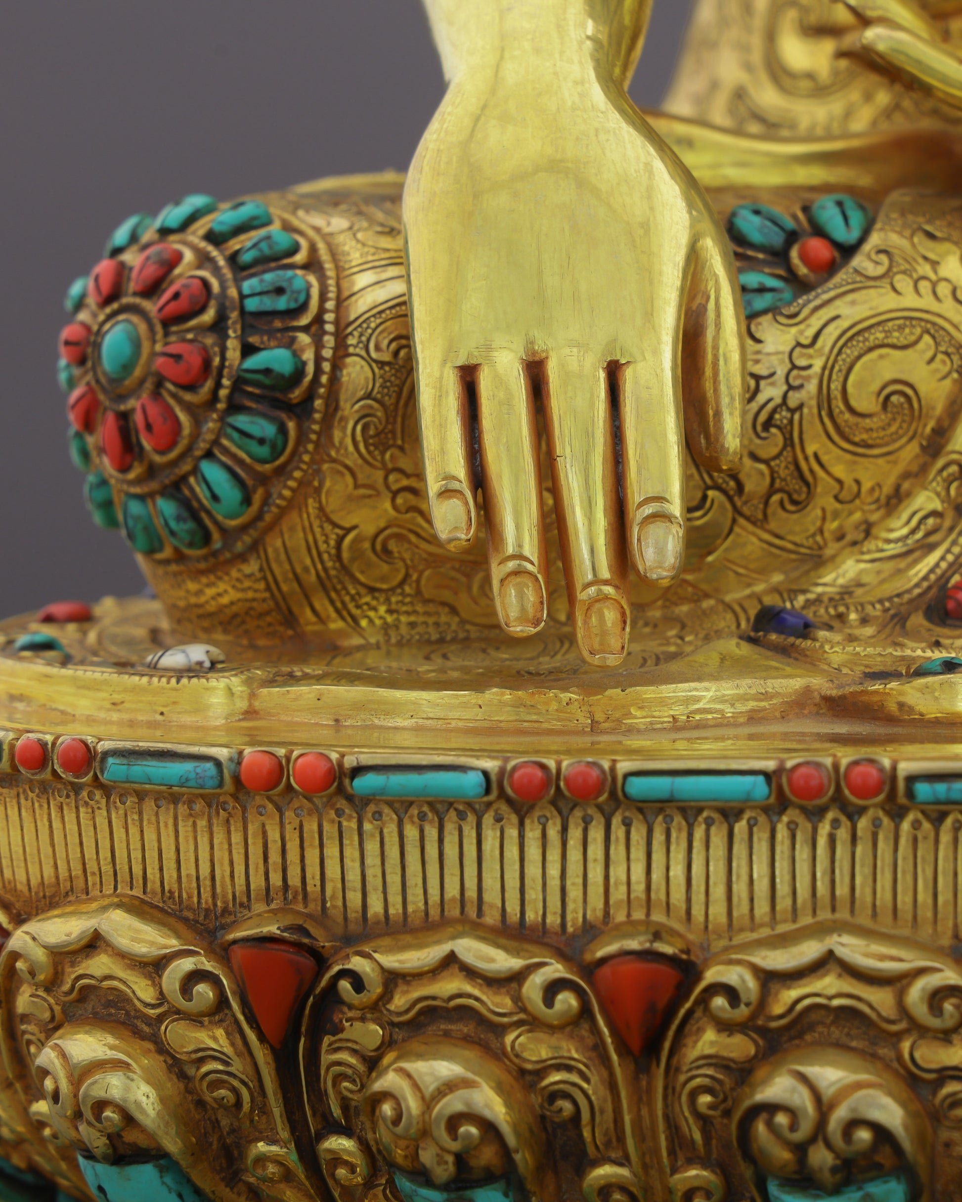 Jeweled and Awakened | Sakyamuni Buddha Statue - Authentic Handcrafted Statue