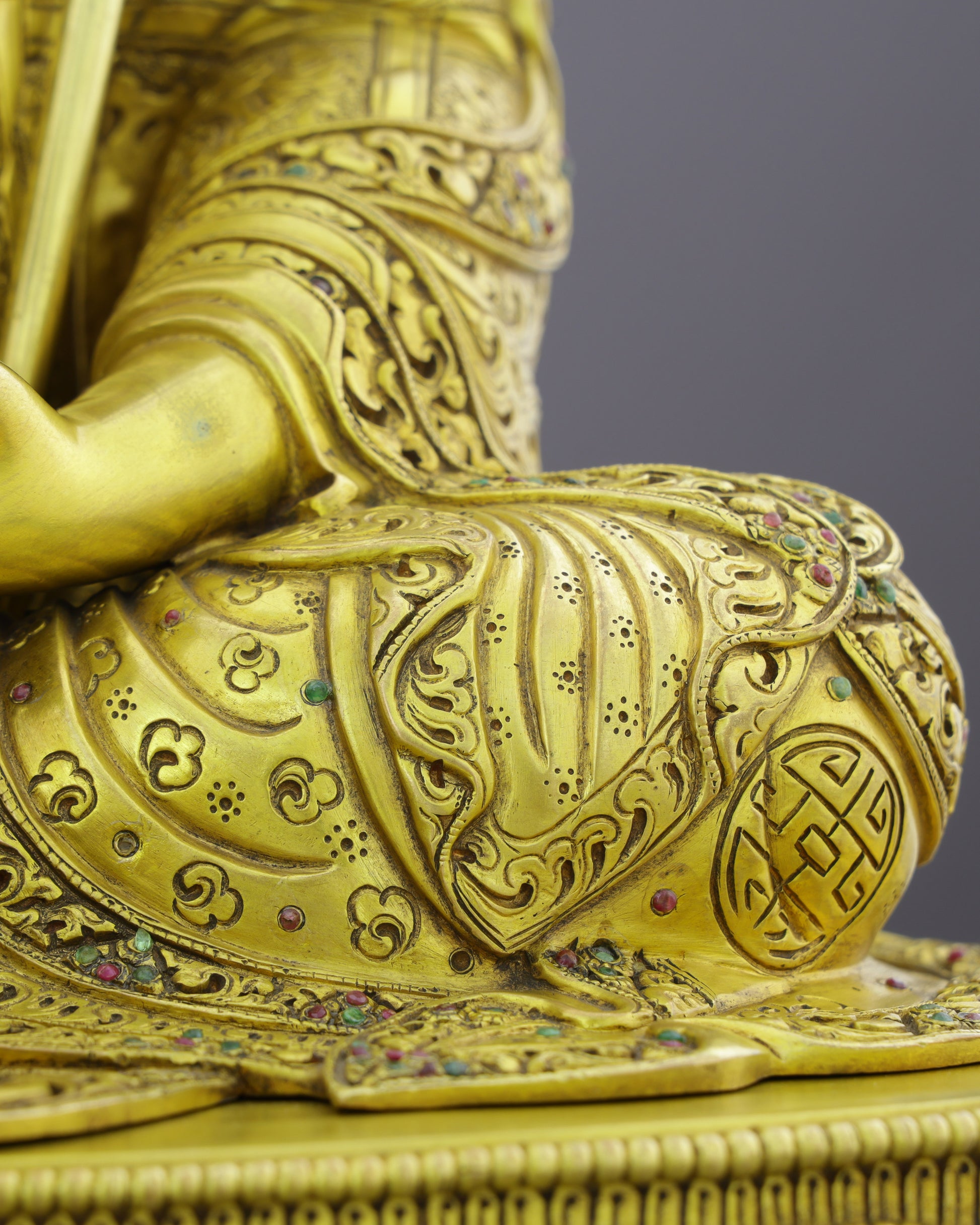 The Lotus-Born Master | Guru Rinpoche Statue in 24K Gold - Authentic Handcrafted Statue