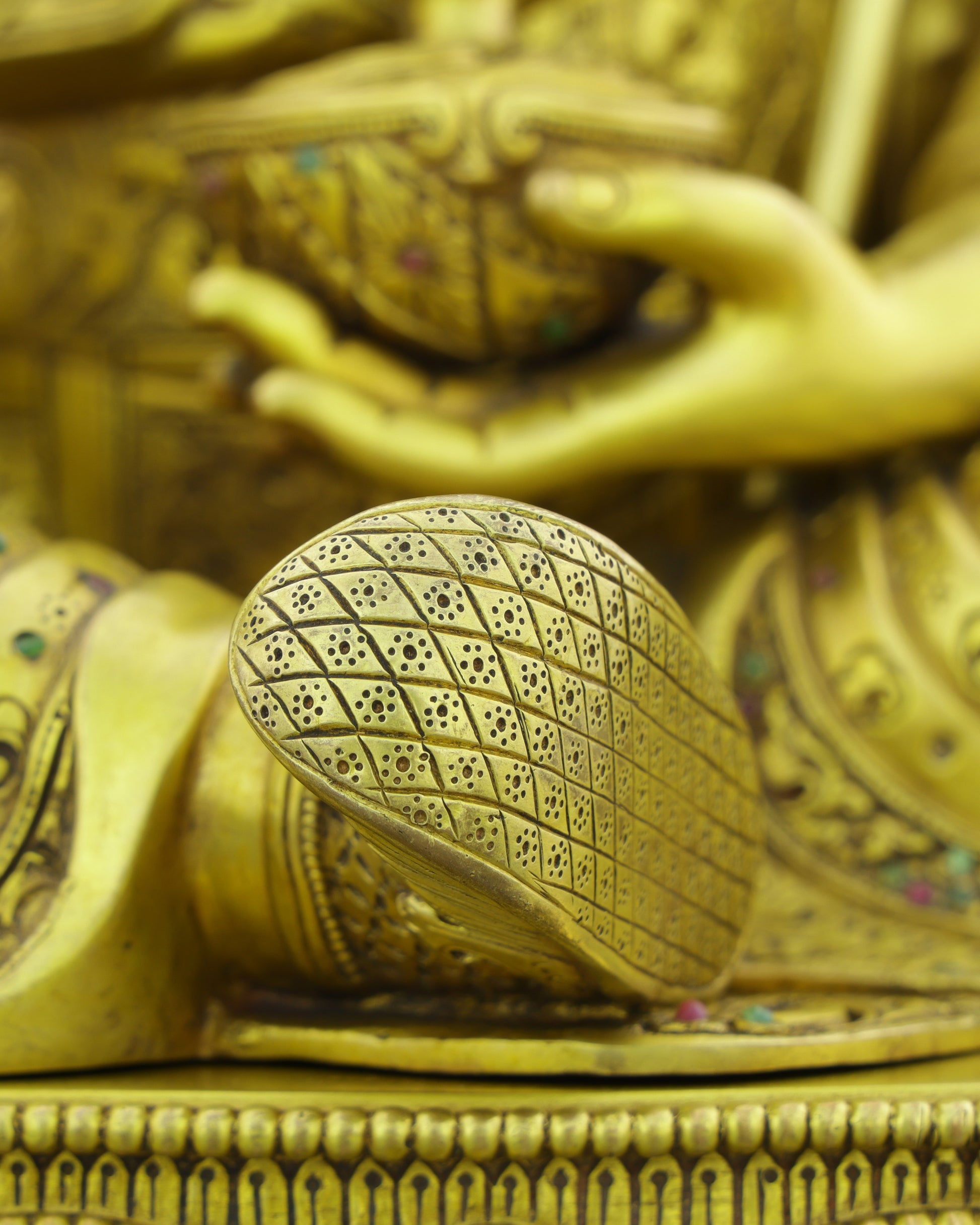 The Lotus-Born Master | Guru Rinpoche Statue in 24K Gold - Authentic Handcrafted Statue