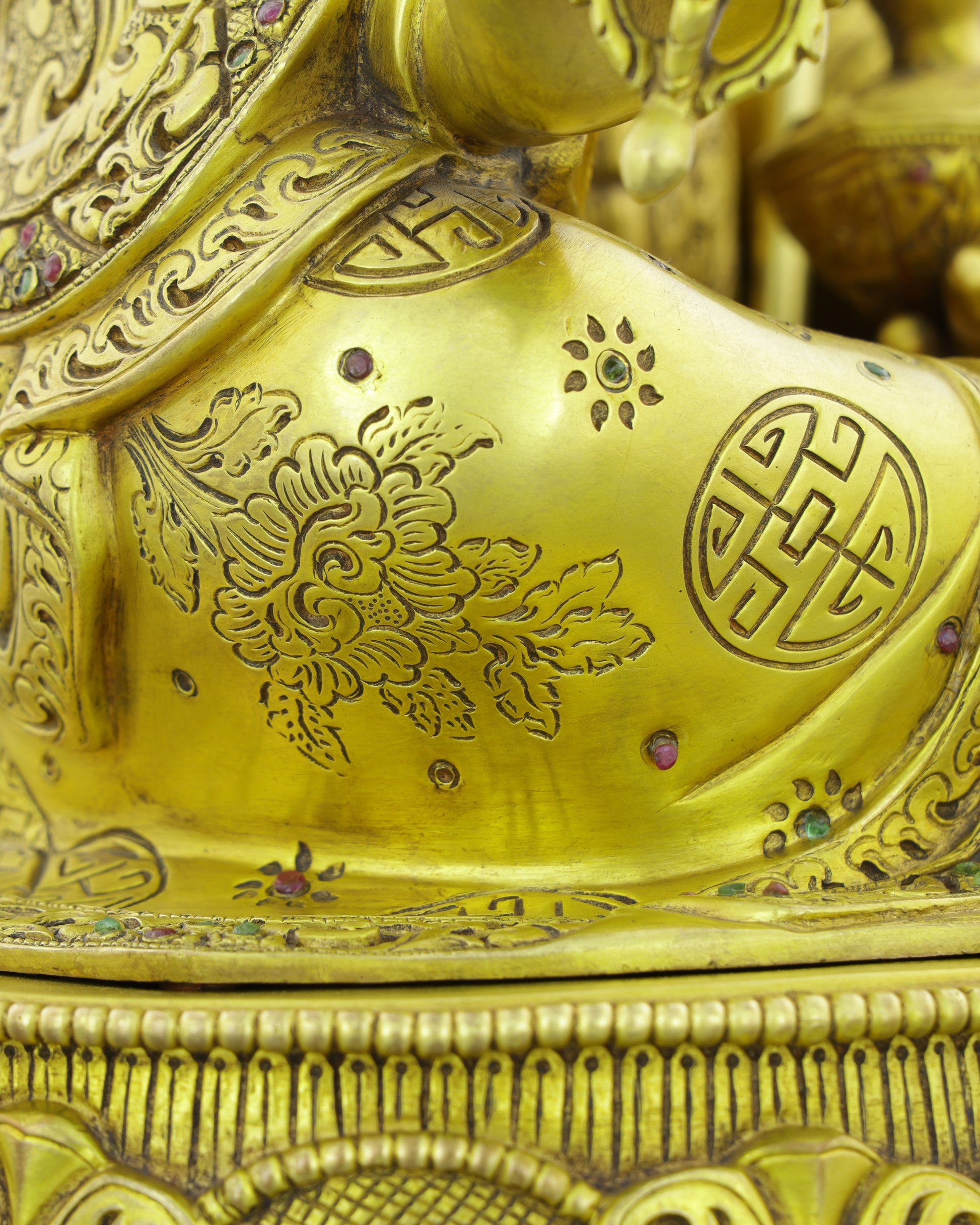 The Lotus-Born Master | Guru Rinpoche Statue in 24K Gold - Authentic Handcrafted Statue