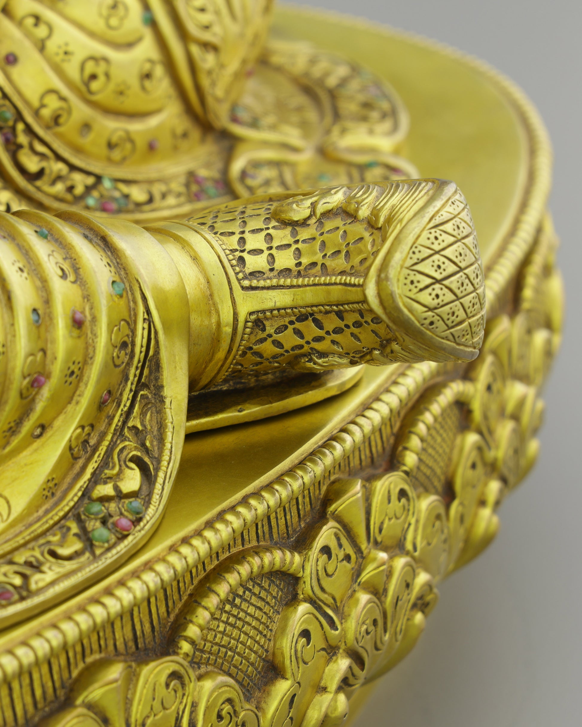 The Lotus-Born Master | Guru Rinpoche Statue in 24K Gold - Authentic Handcrafted Statue