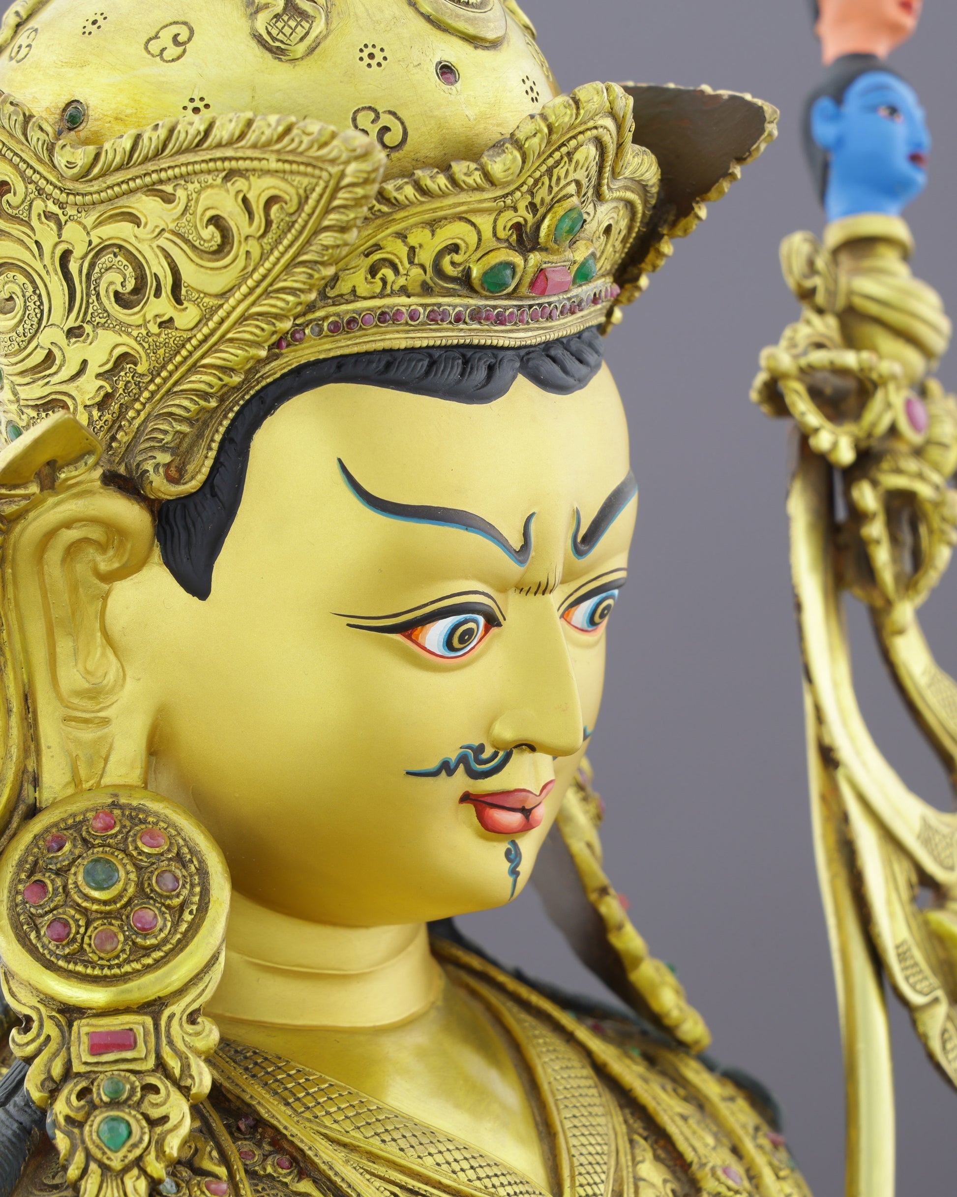 The Lotus-Born Master | Guru Rinpoche Statue in 24K Gold - Authentic Handcrafted Statue