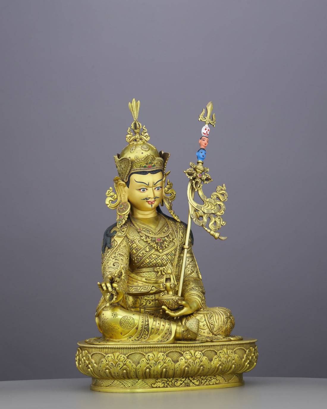 The Lotus-Born Master | Guru Rinpoche Statue in 24K Gold