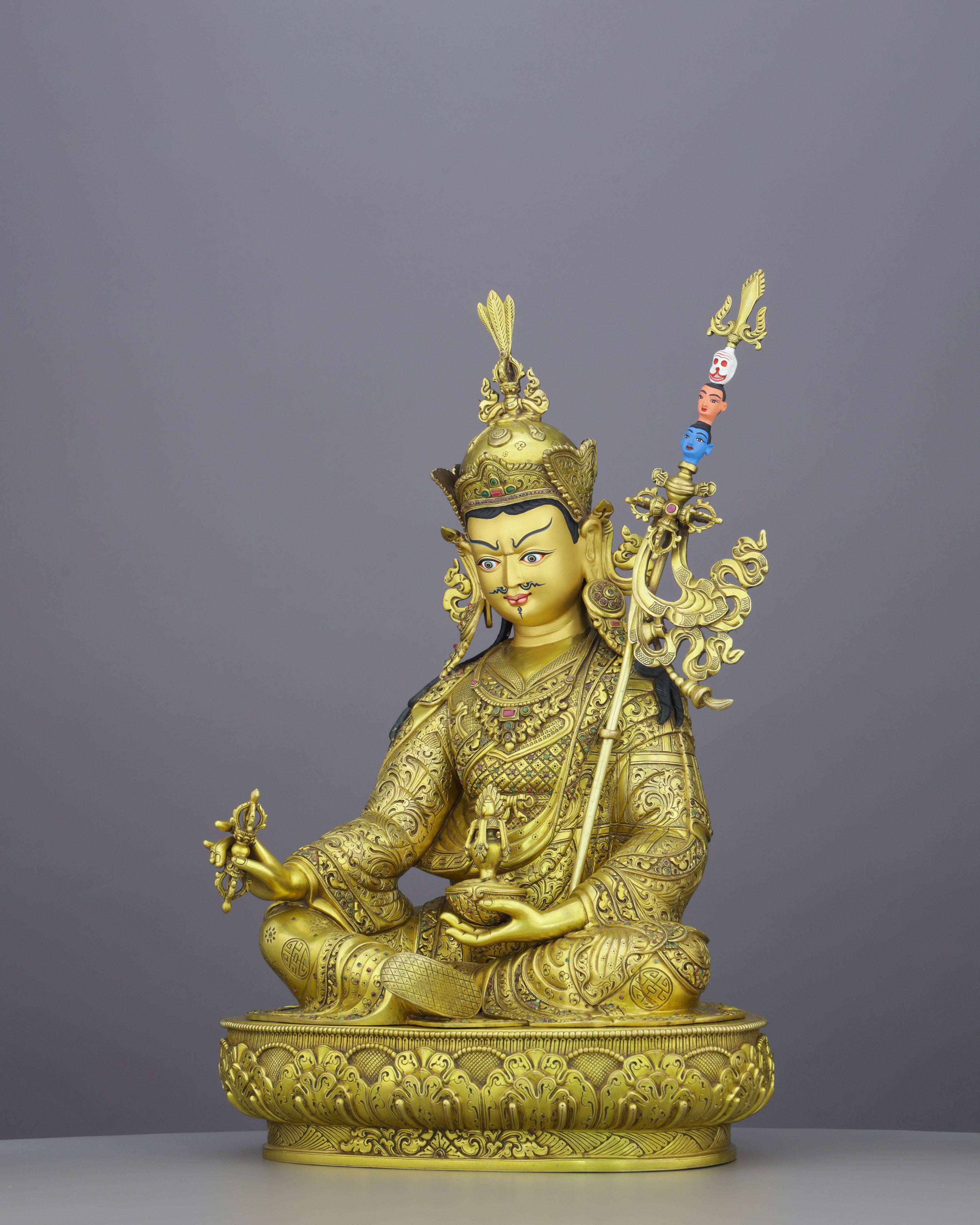 The Lotus-Born Master | Guru Rinpoche Statue in 24K Gold