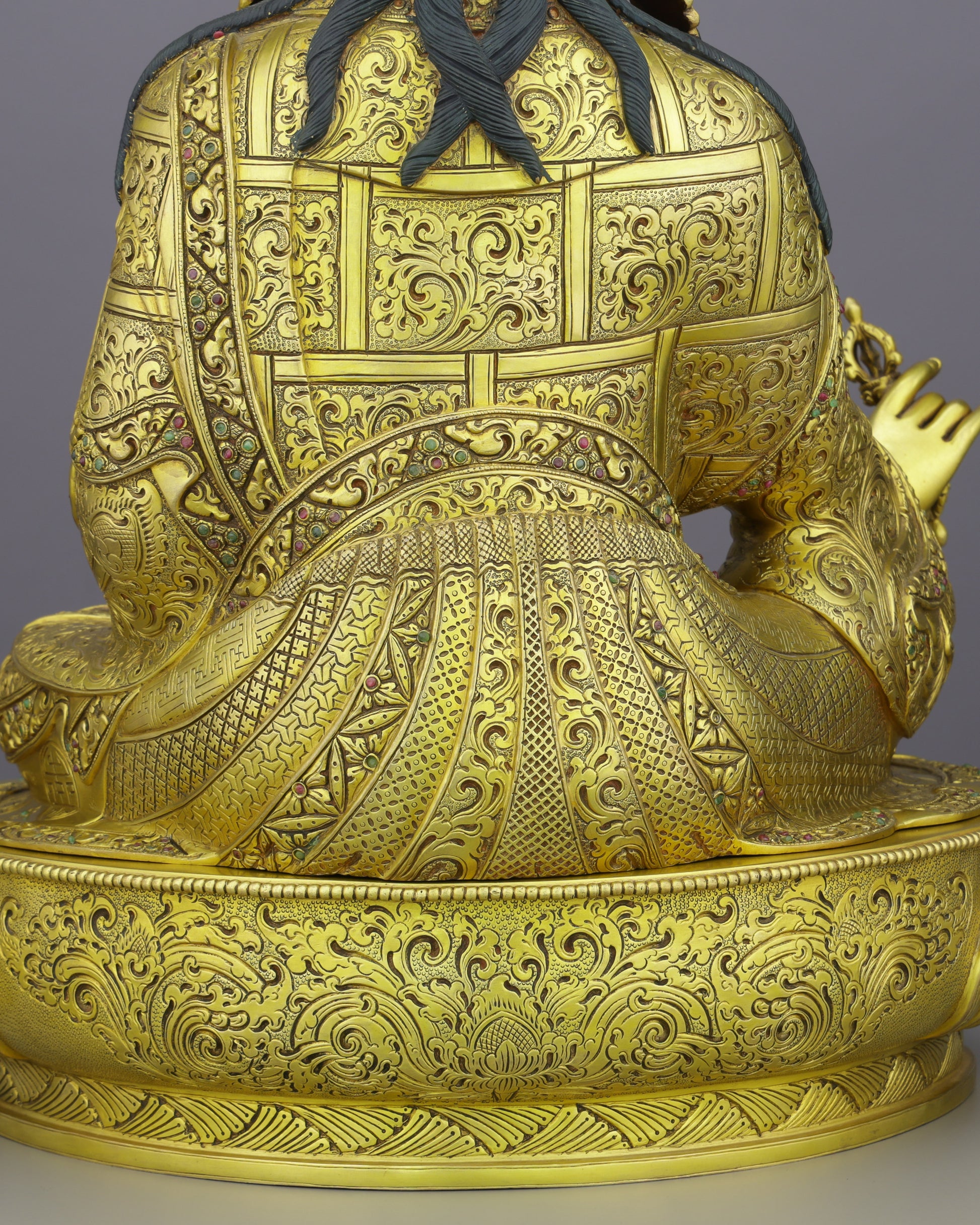 The Lotus-Born Master | Guru Rinpoche Statue in 24K Gold - Authentic Handcrafted Statue