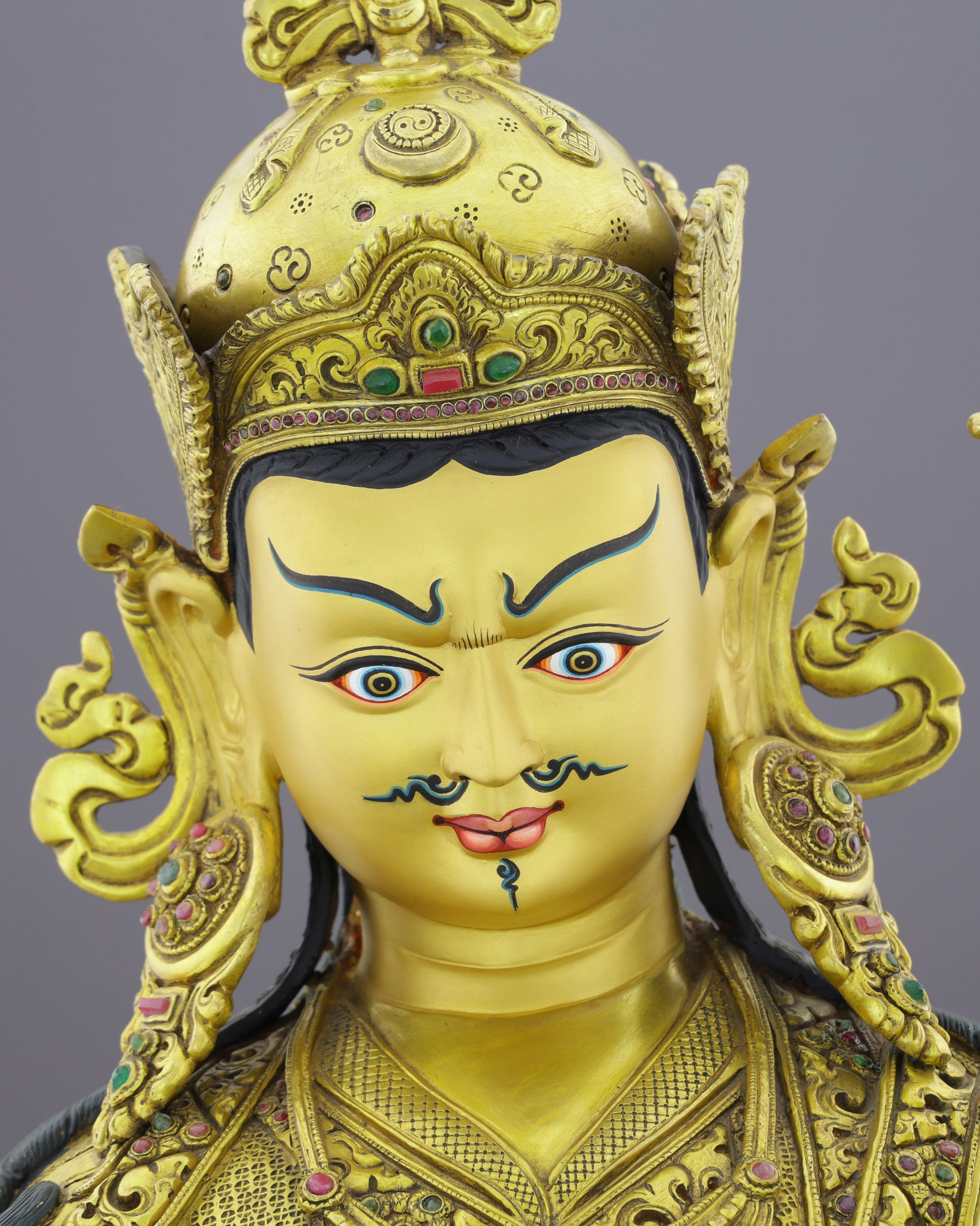The Lotus-Born Master | Guru Rinpoche Statue in 24K Gold - Authentic Handcrafted Statue