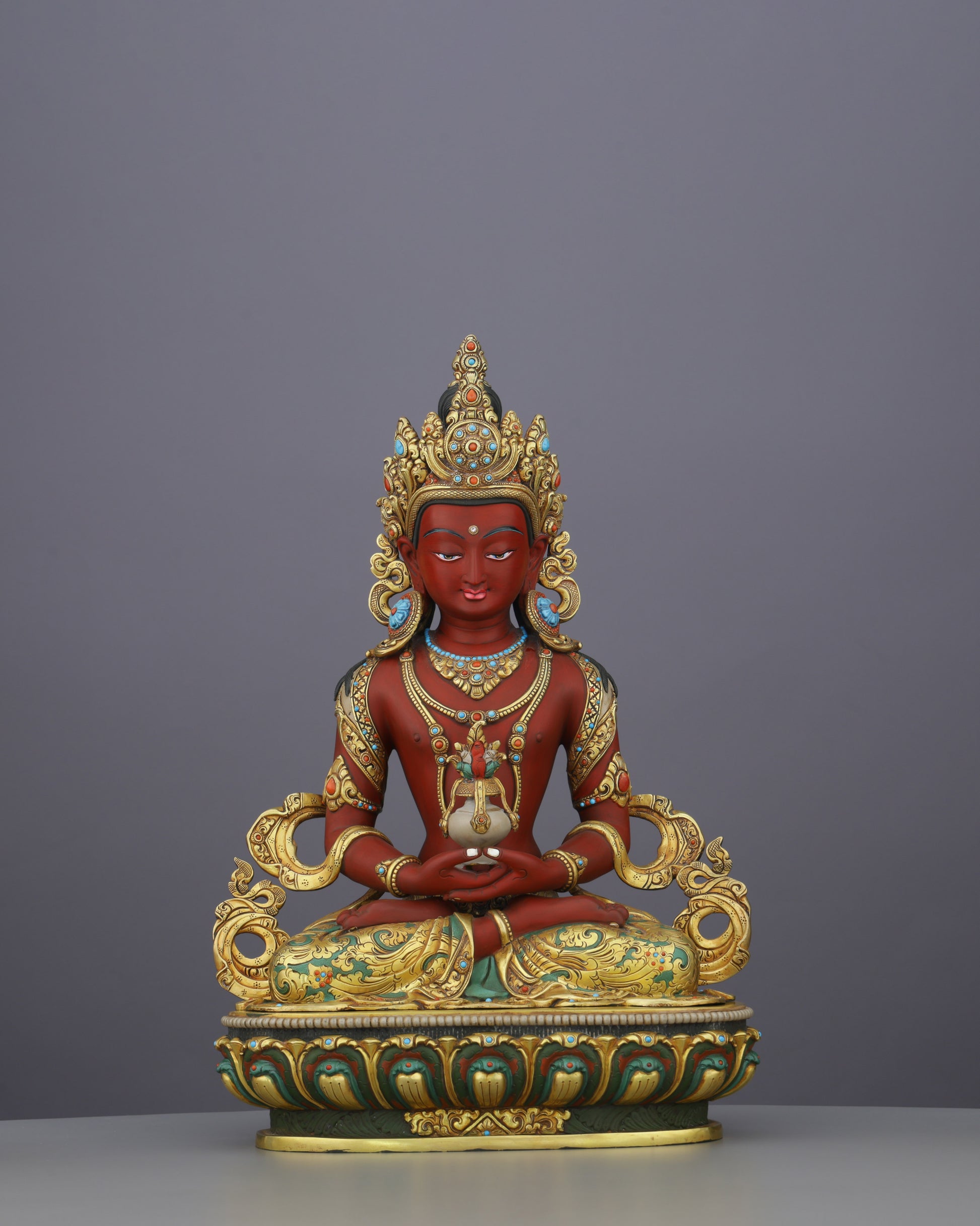 Exquisite 24K Gold Gilded Amitayus Statue | A Nepalese Treasure of Eternal Life - Authentic Handcrafted Statue