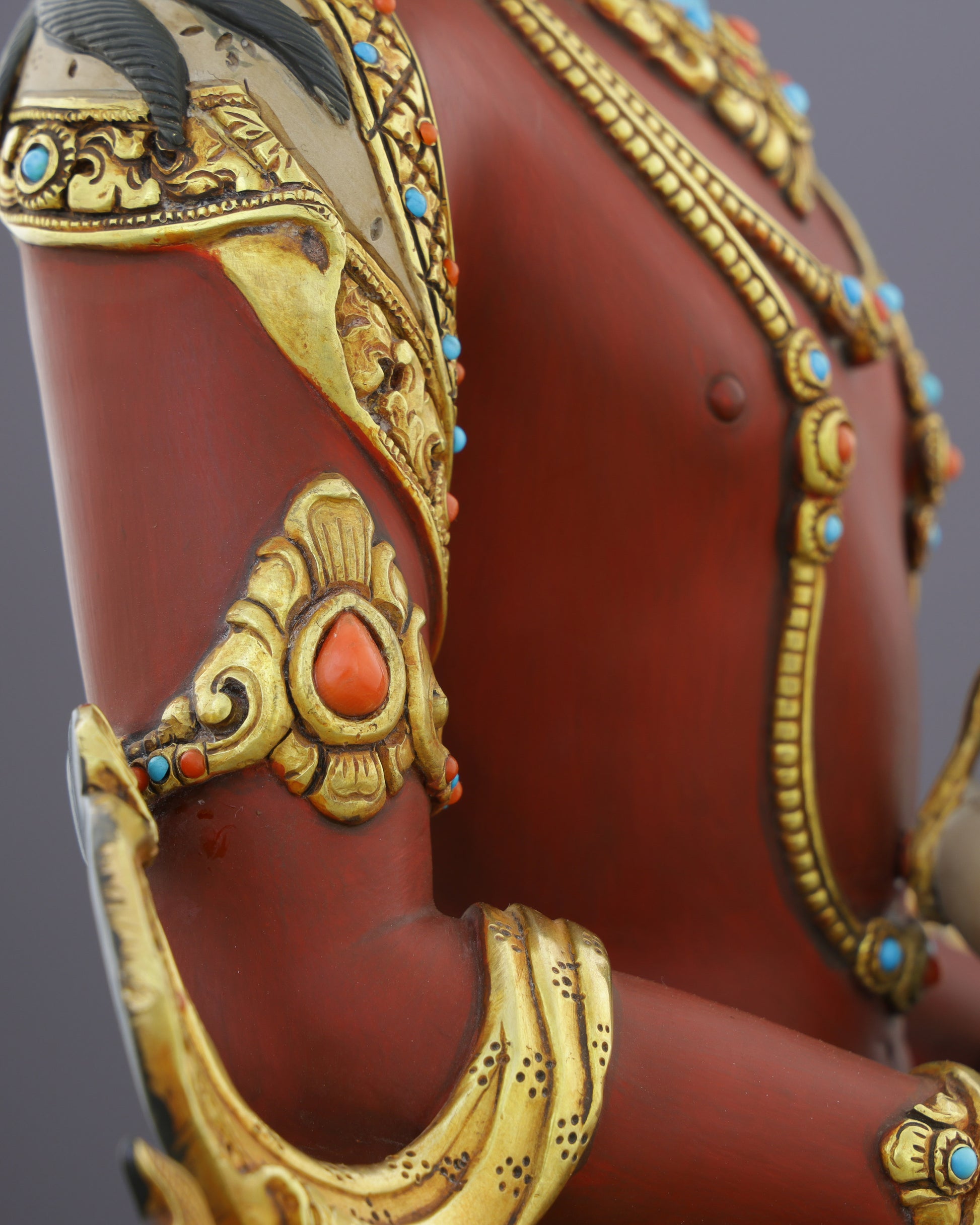 Exquisite 24K Gold Gilded Amitayus Statue | A Nepalese Treasure of Eternal Life - Authentic Handcrafted Statue