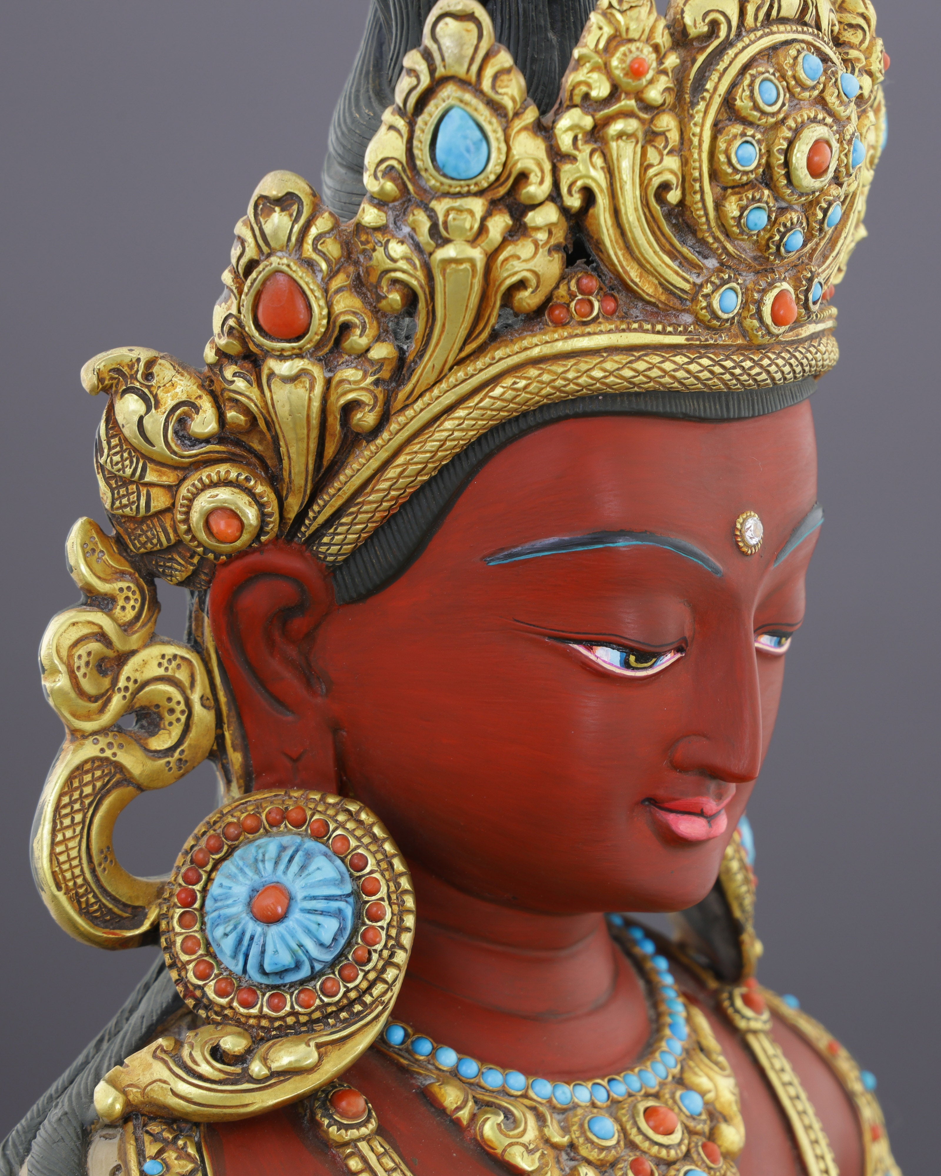 Exquisite 24K Gold Gilded Amitayus Statue | A Nepalese Treasure of Eternal Life