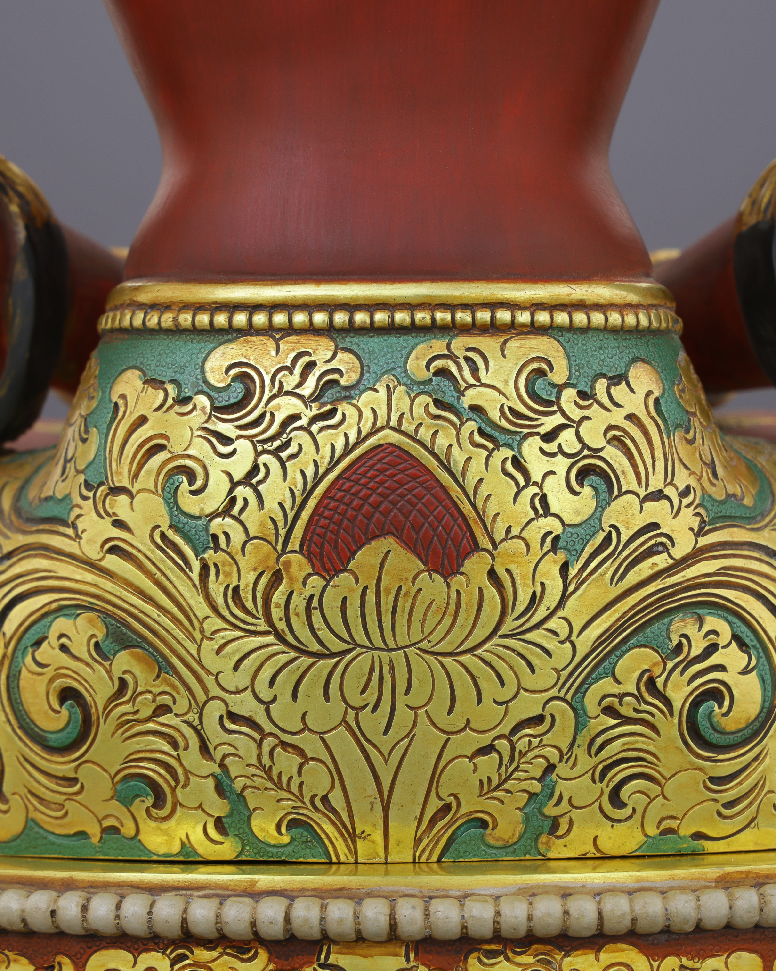 Exquisite 24K Gold Gilded Amitayus Statue | A Nepalese Treasure of Eternal Life