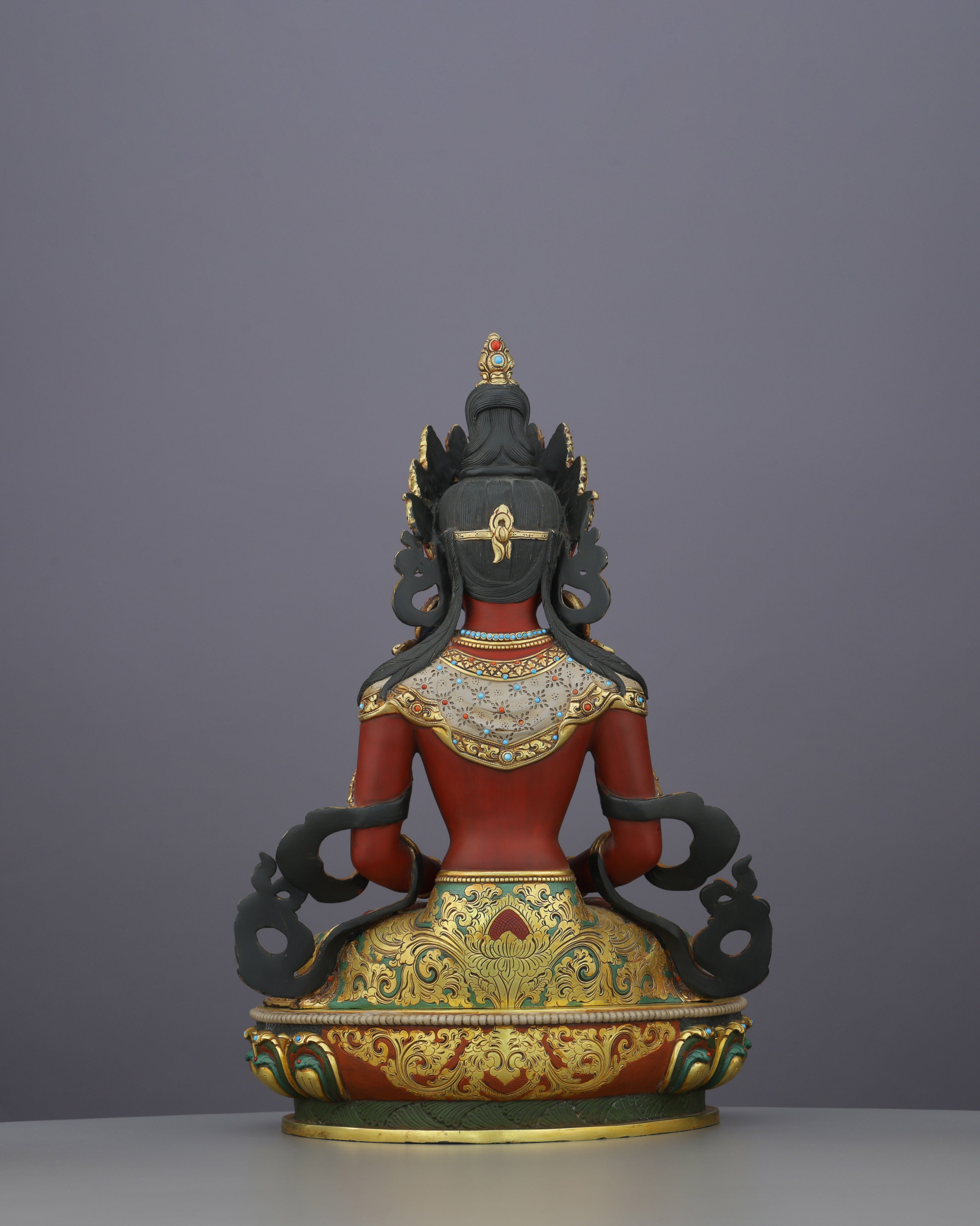Exquisite 24K Gold Gilded Amitayus Statue | A Nepalese Treasure of Eternal Life