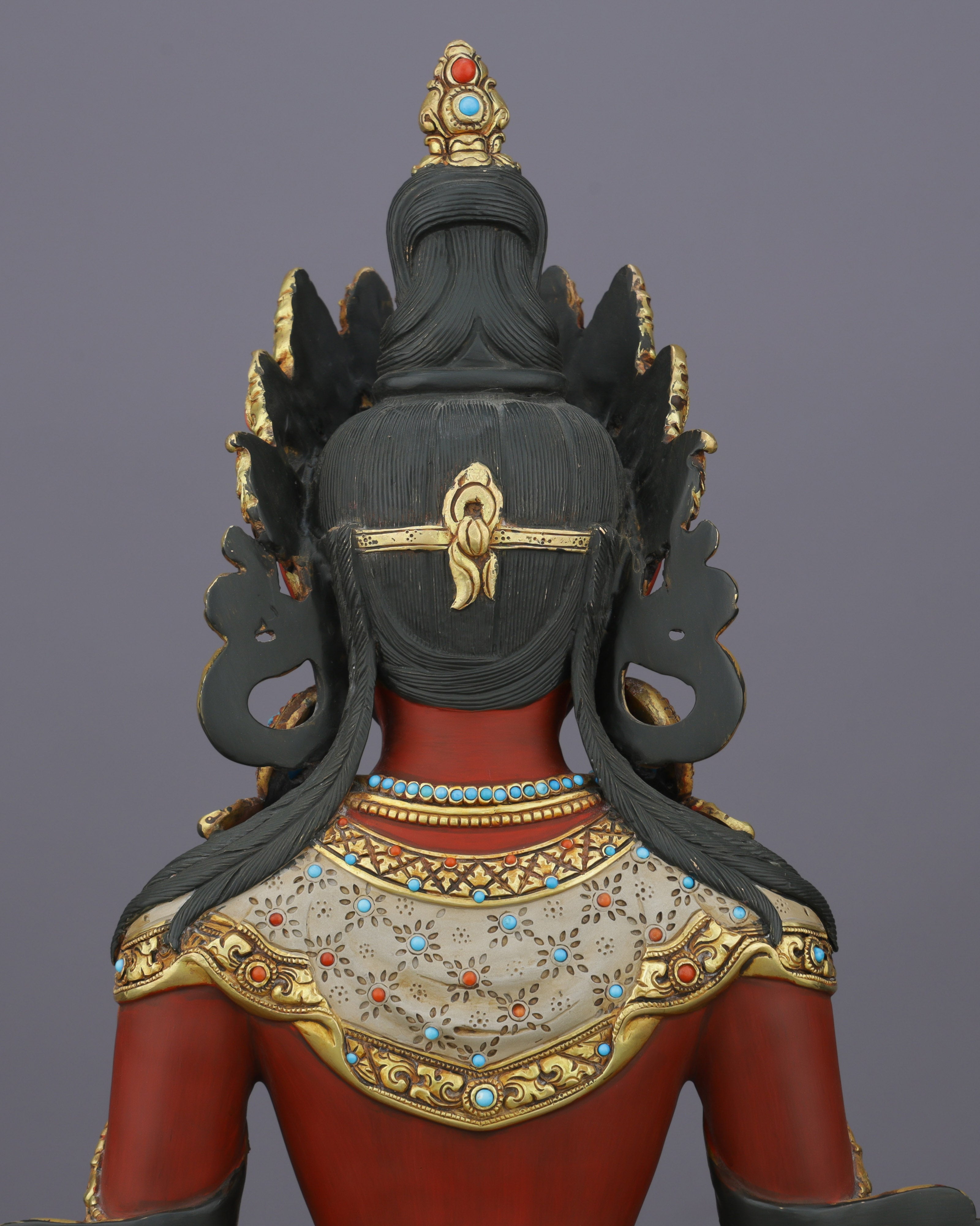 Exquisite 24K Gold Gilded Amitayus Statue | A Nepalese Treasure of Eternal Life