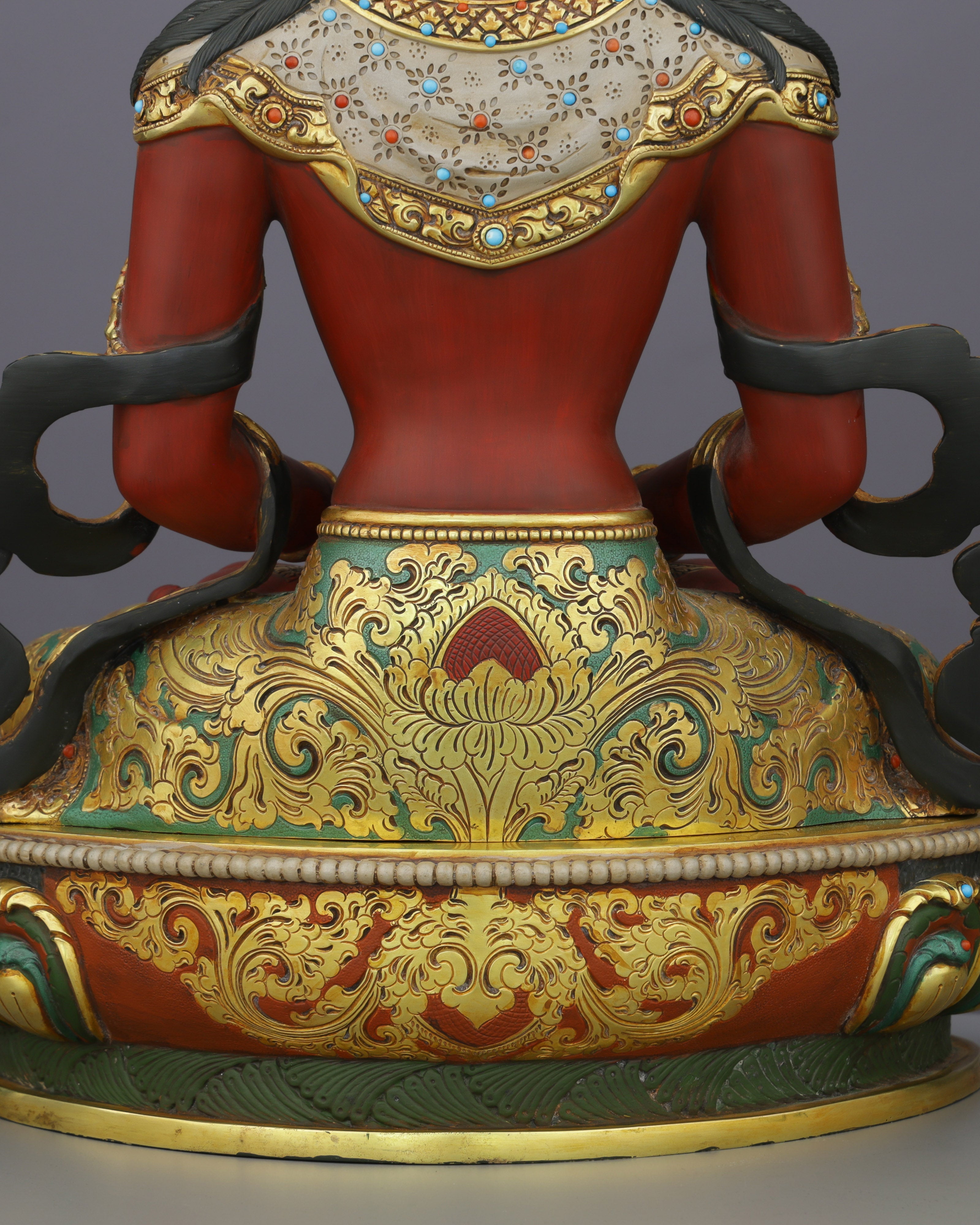 Exquisite 24K Gold Gilded Amitayus Statue | A Nepalese Treasure of Eternal Life