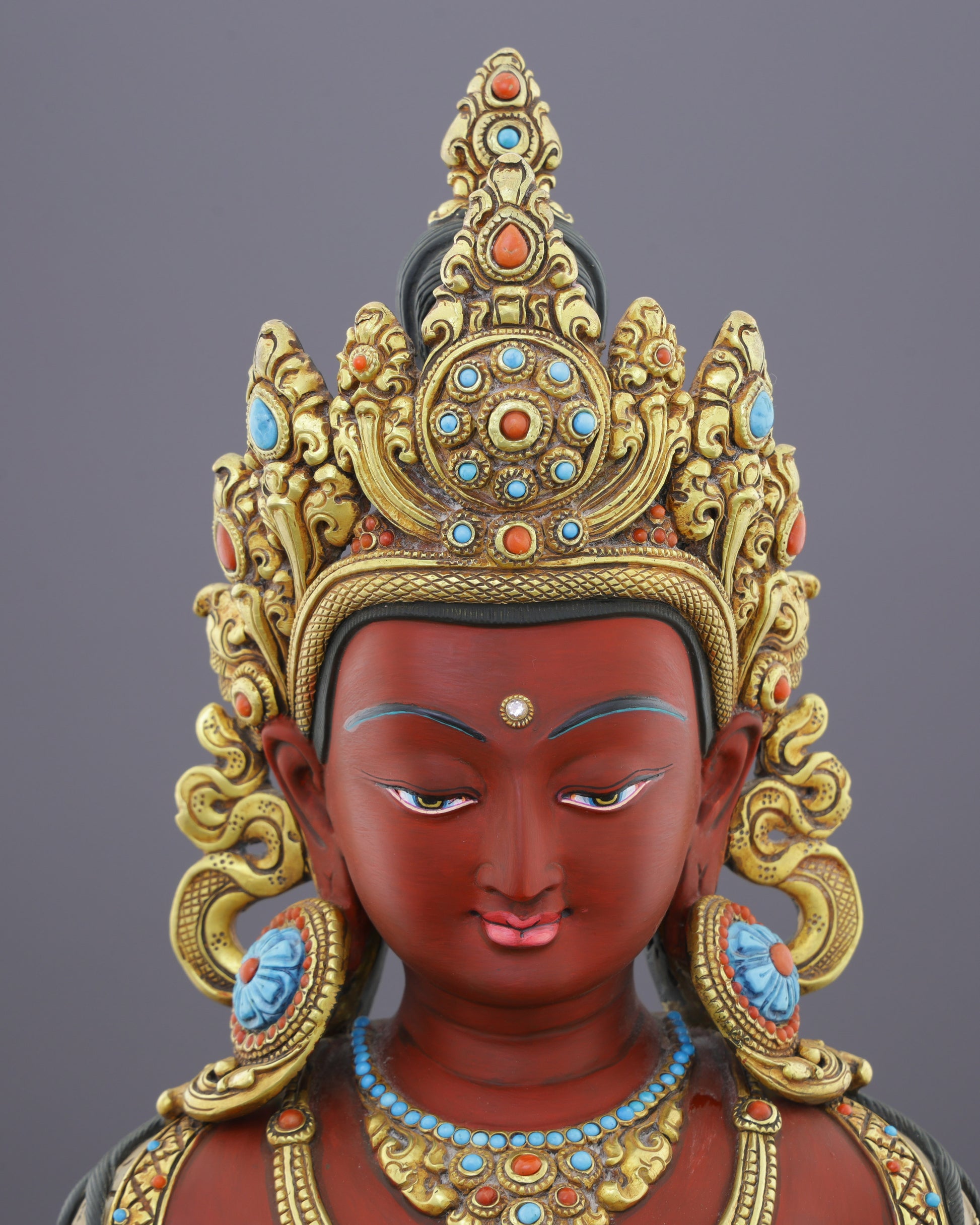 Exquisite 24K Gold Gilded Amitayus Statue | A Nepalese Treasure of Eternal Life - Authentic Handcrafted Statue